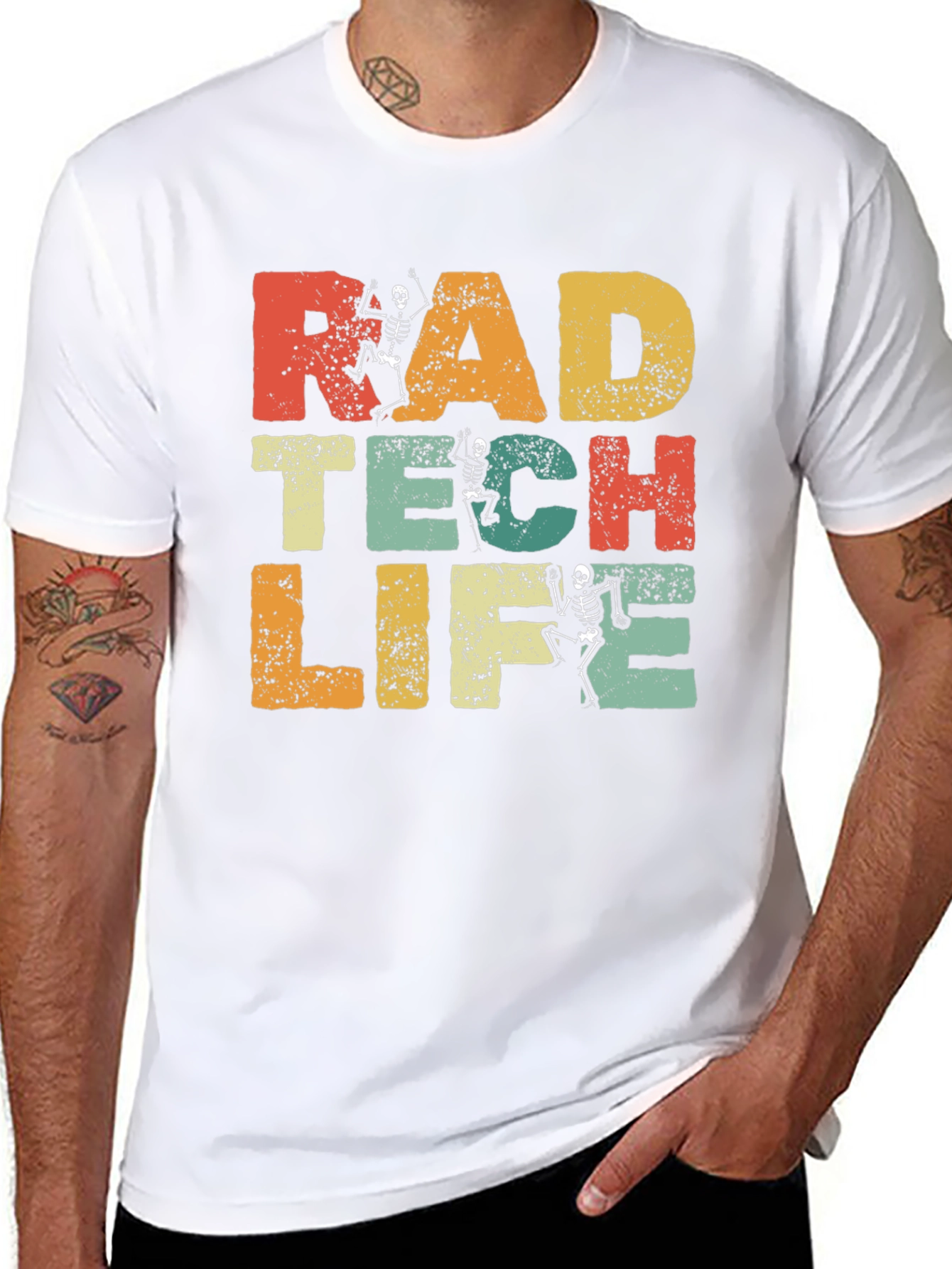 Rad Tech Life Skeleton Graphic Tee - Black