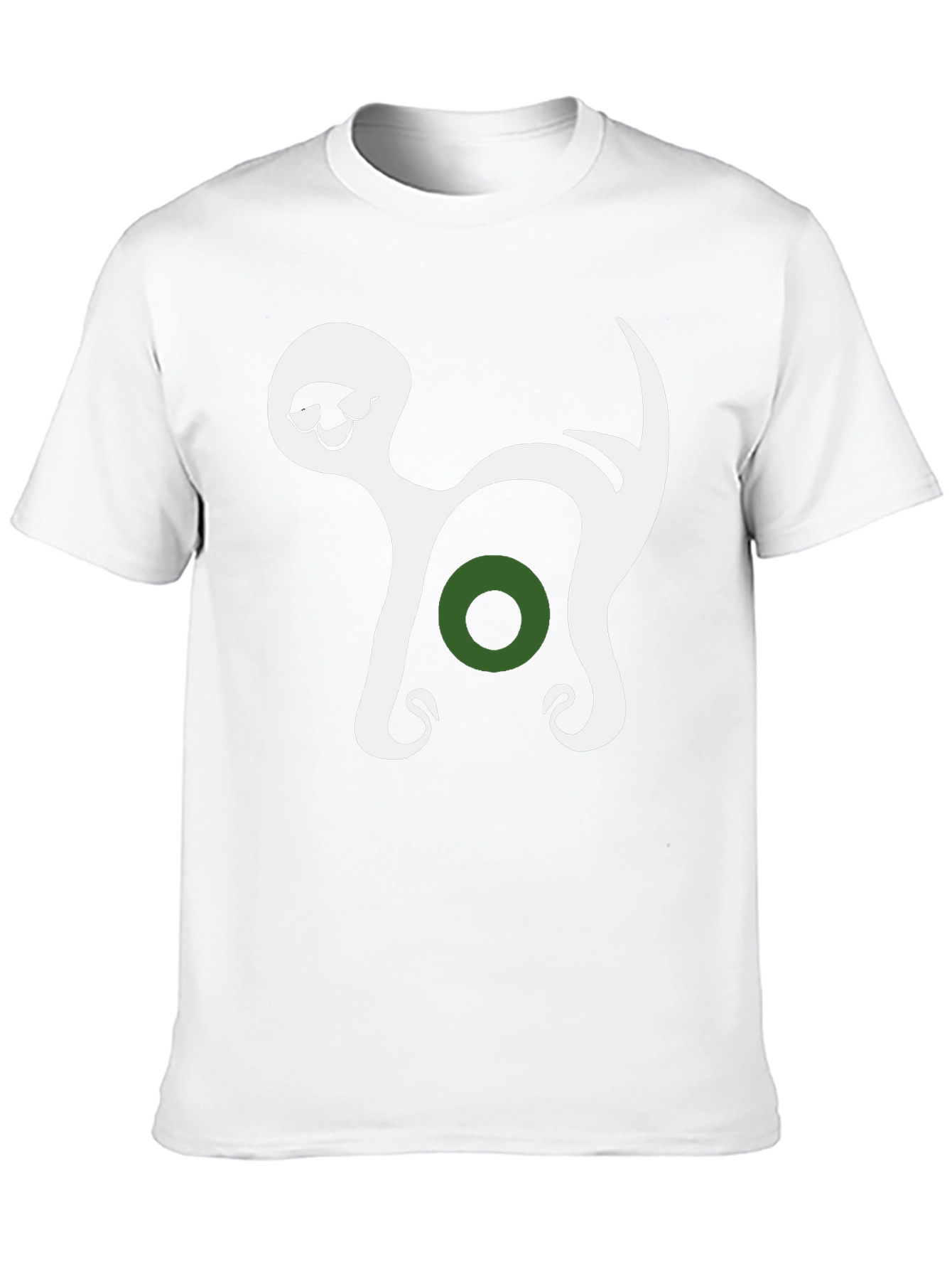 Abstract Cat Graphic Tee - Black Cotton Blend T-Shirt