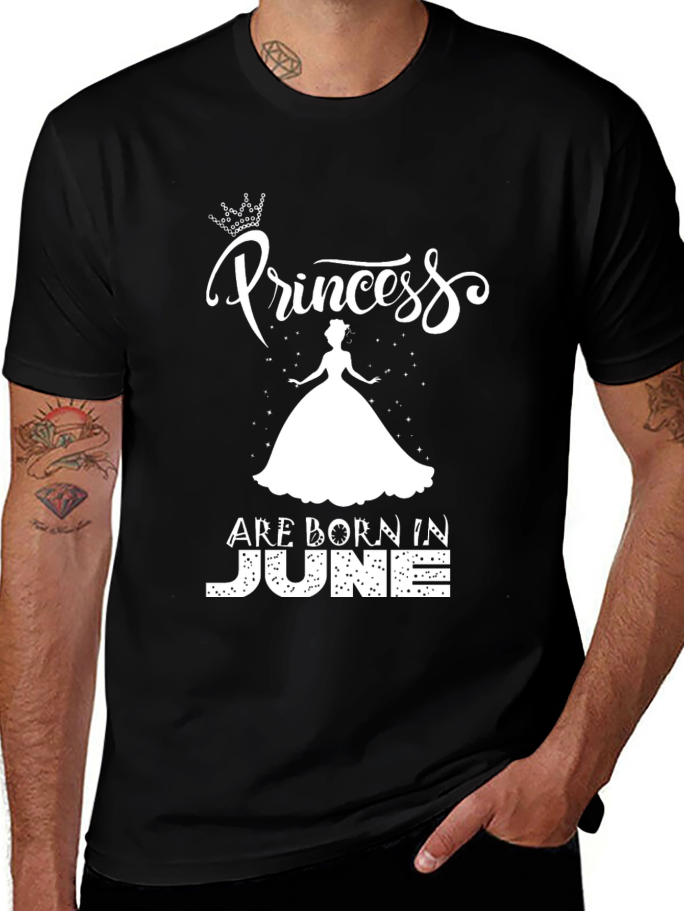 Princess Born in June Black T-Shirt