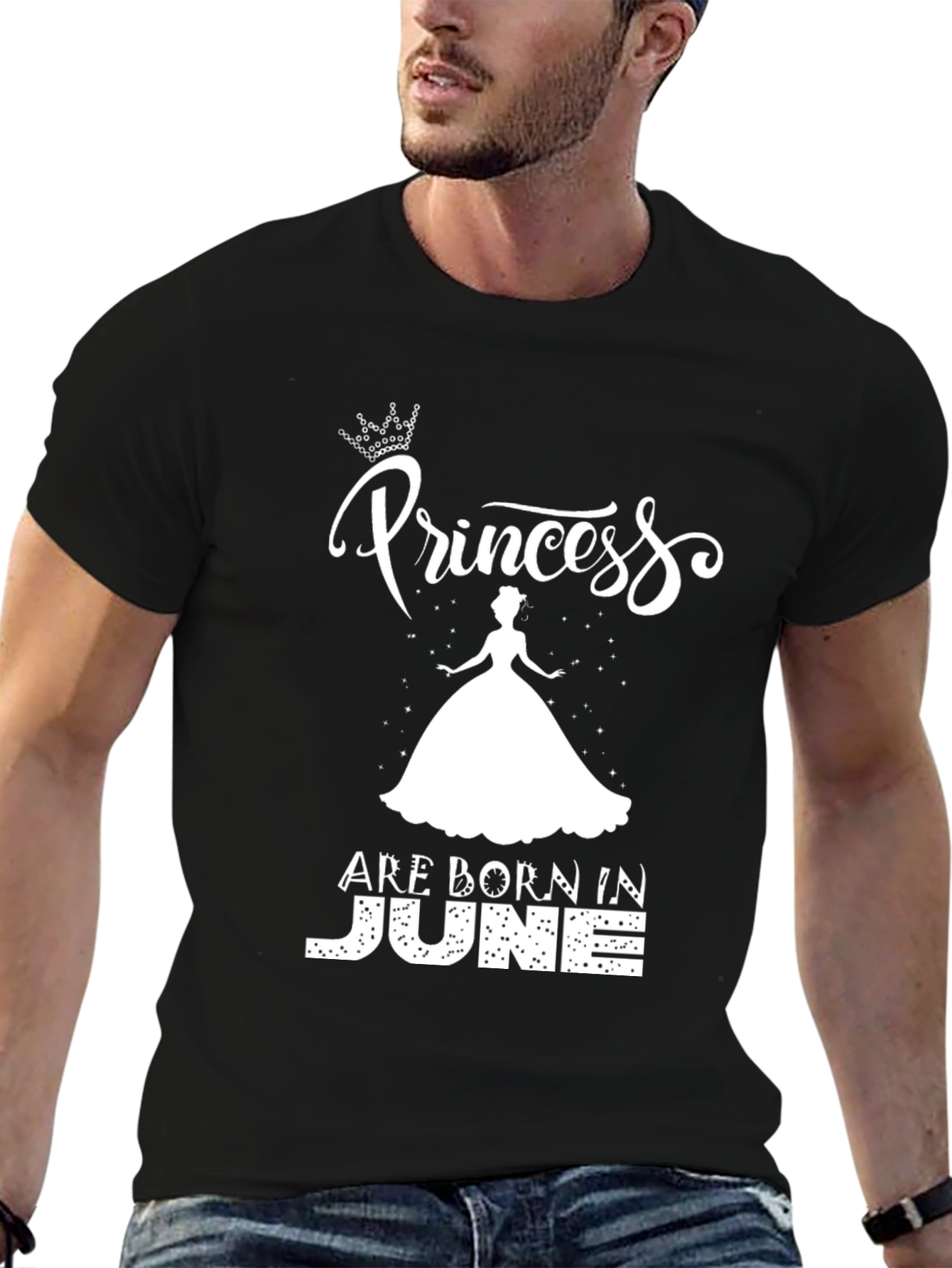 Princess Born in June Black T-Shirt