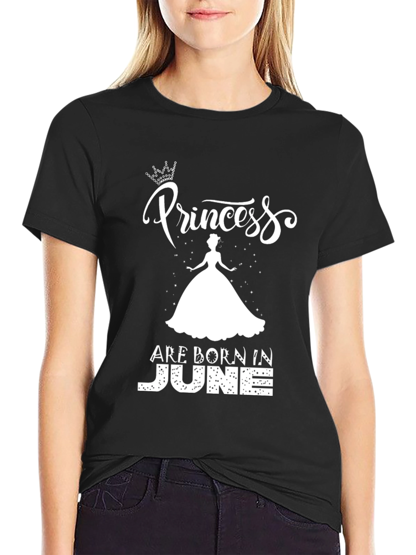Princess Born in June Black T-Shirt