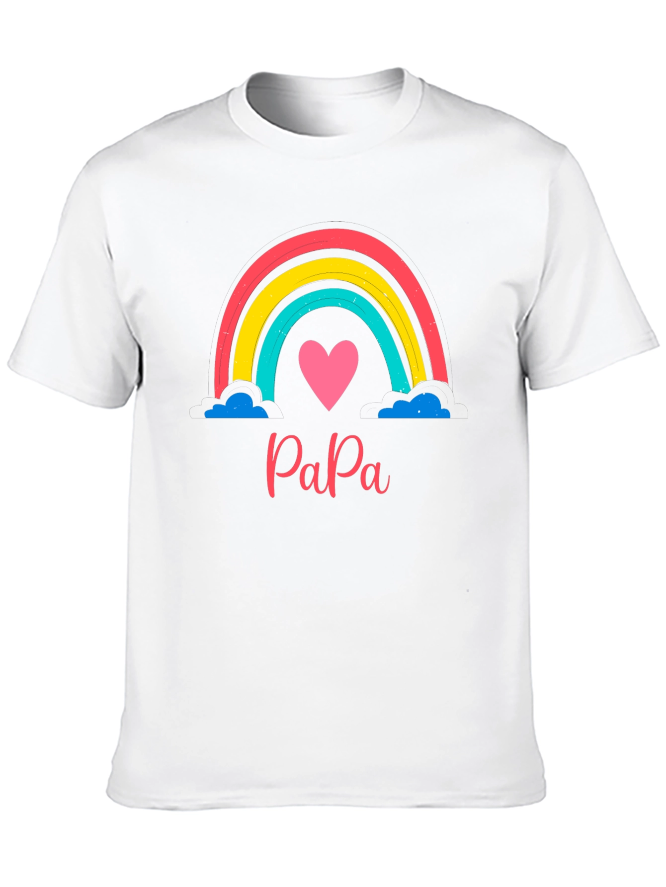 Papa Rainbow Heart Tee - Fathers Day Gift