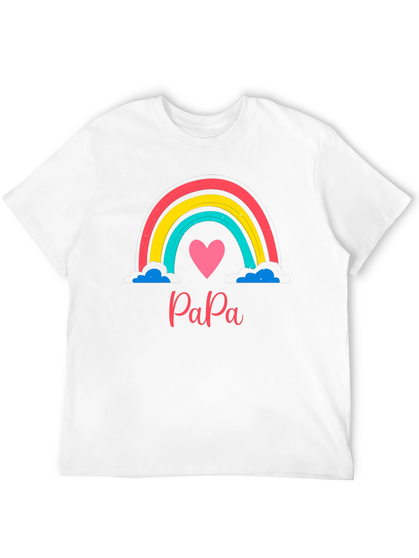 Papa Rainbow Heart Tee - Fathers Day Gift