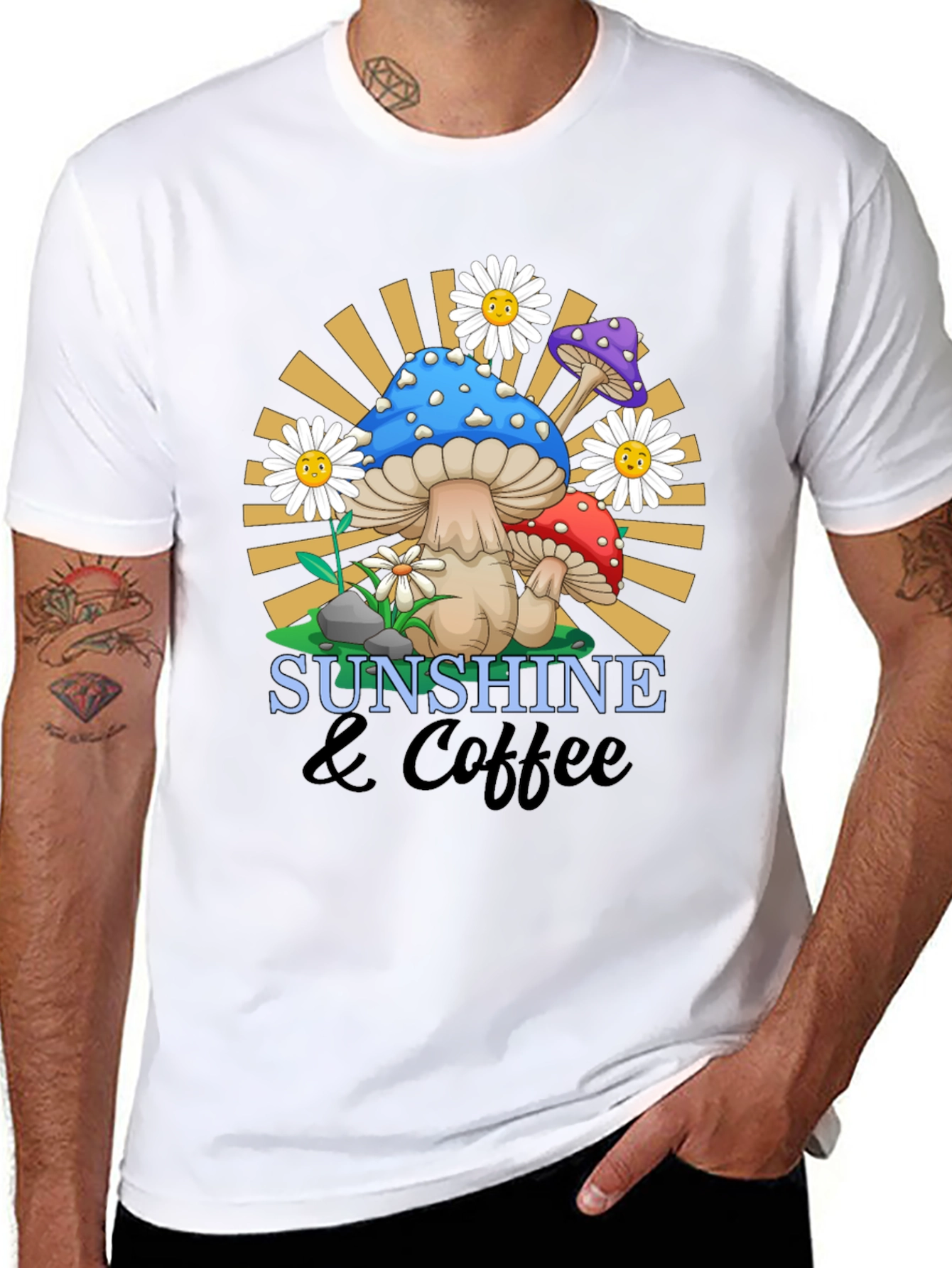 Sunshine & Coffee Mushroom Graphic Tee