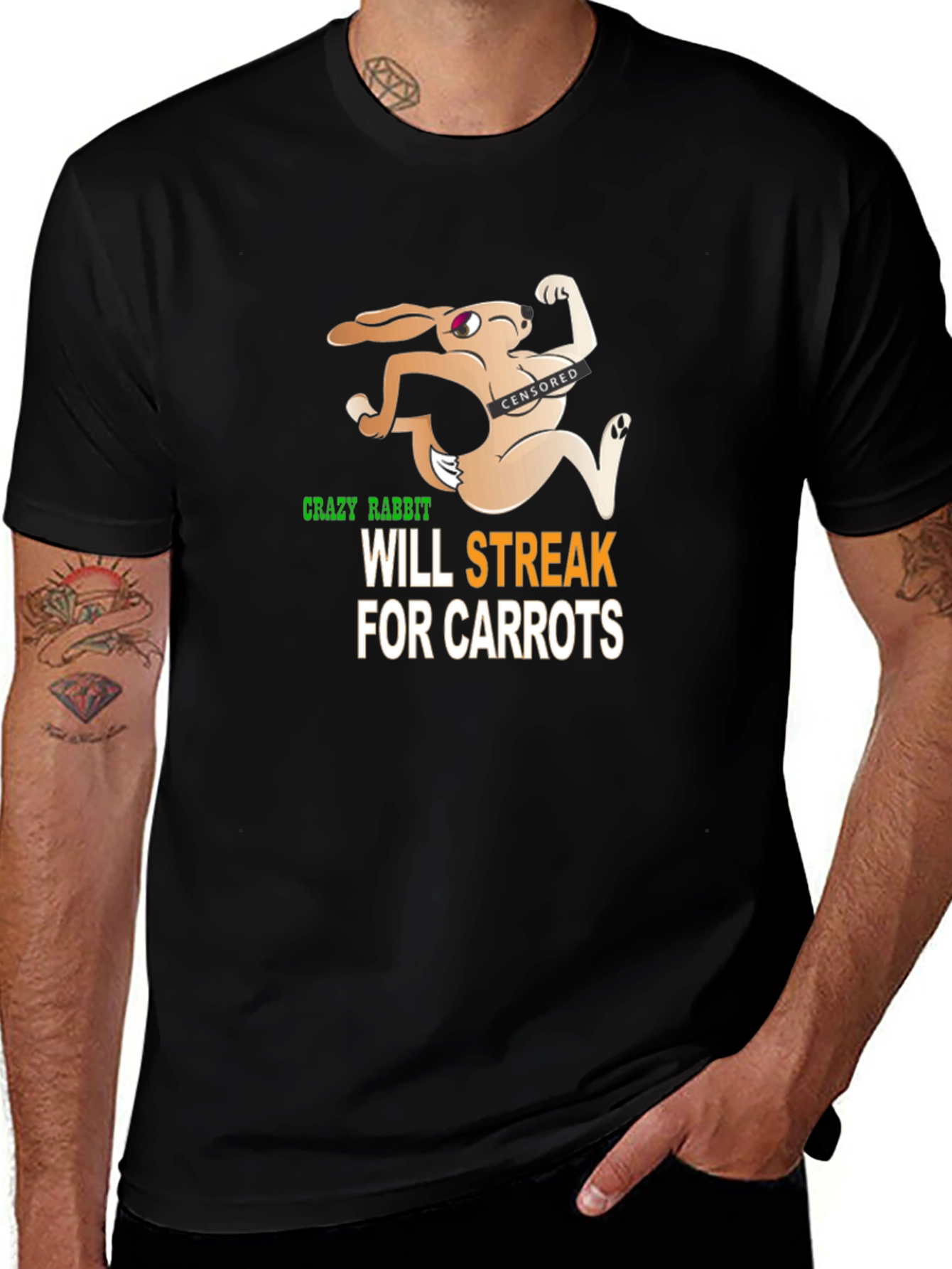 Crazy Rabbit Will Streak For Carrots Graphic T-Shirt