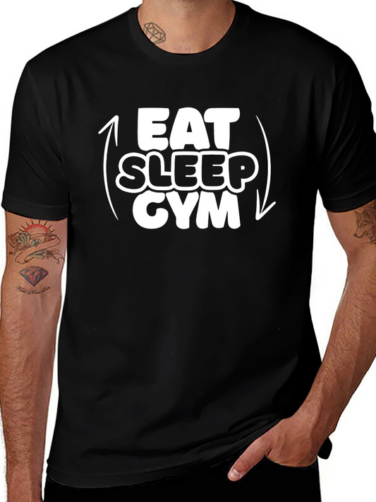 Eat Sleep Gym Black Graphic Tee