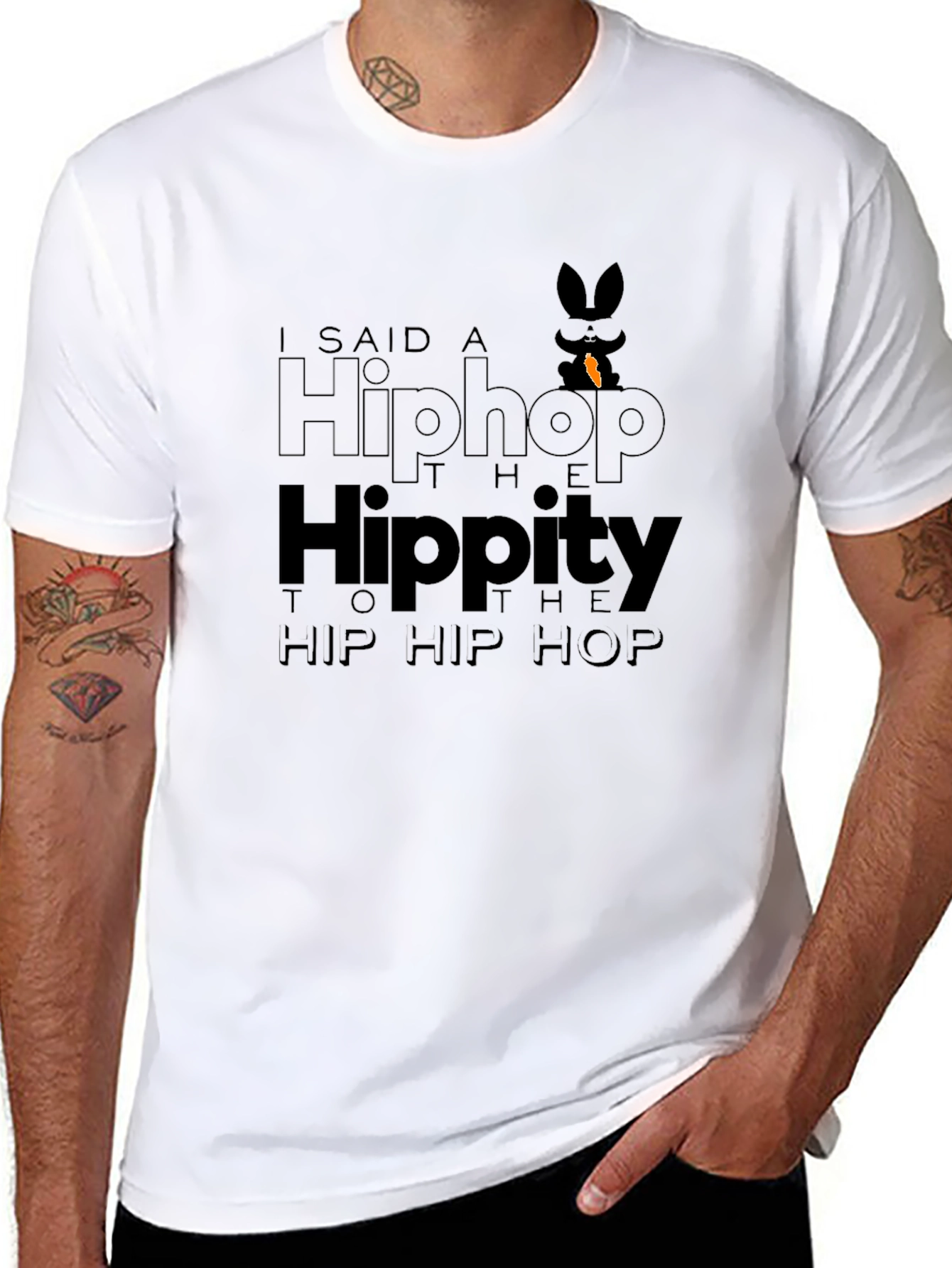 Hip Hop Easter Bunny T-Shirt - Black
