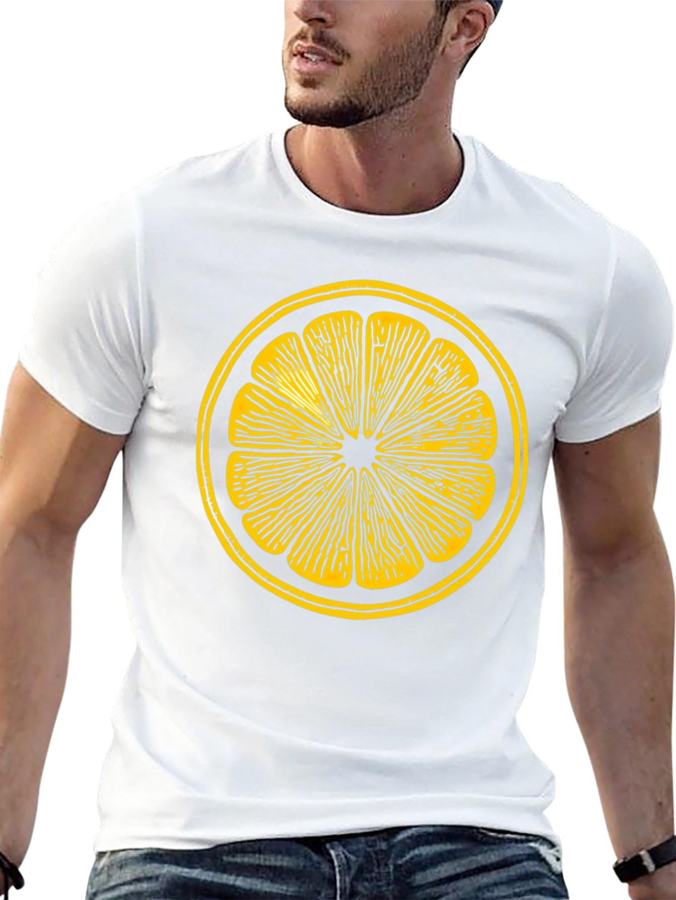 Citrus Slice Graphic Tee - Stylish Black T-Shirt