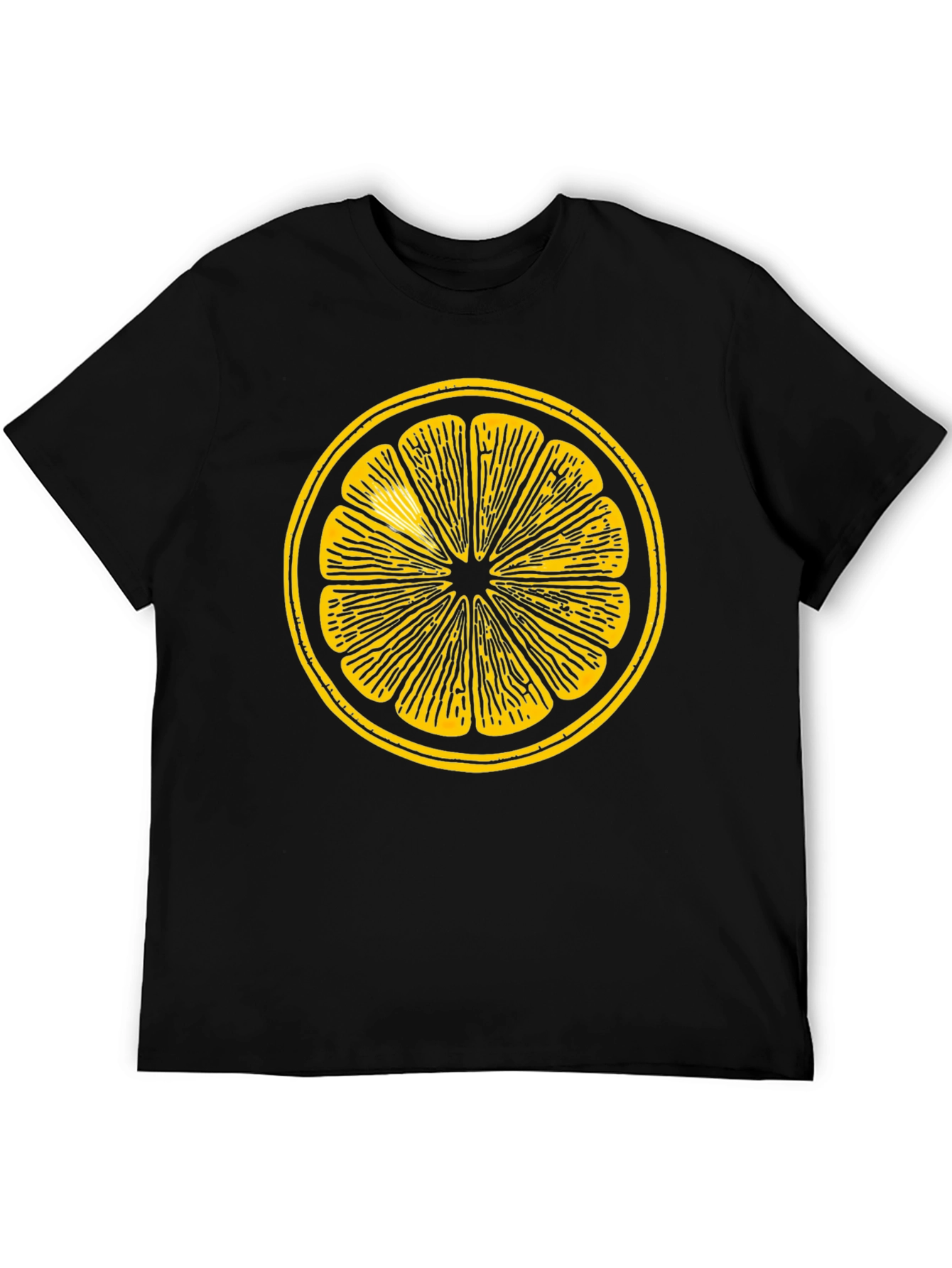 Citrus Slice Graphic Tee - Stylish Black T-Shirt