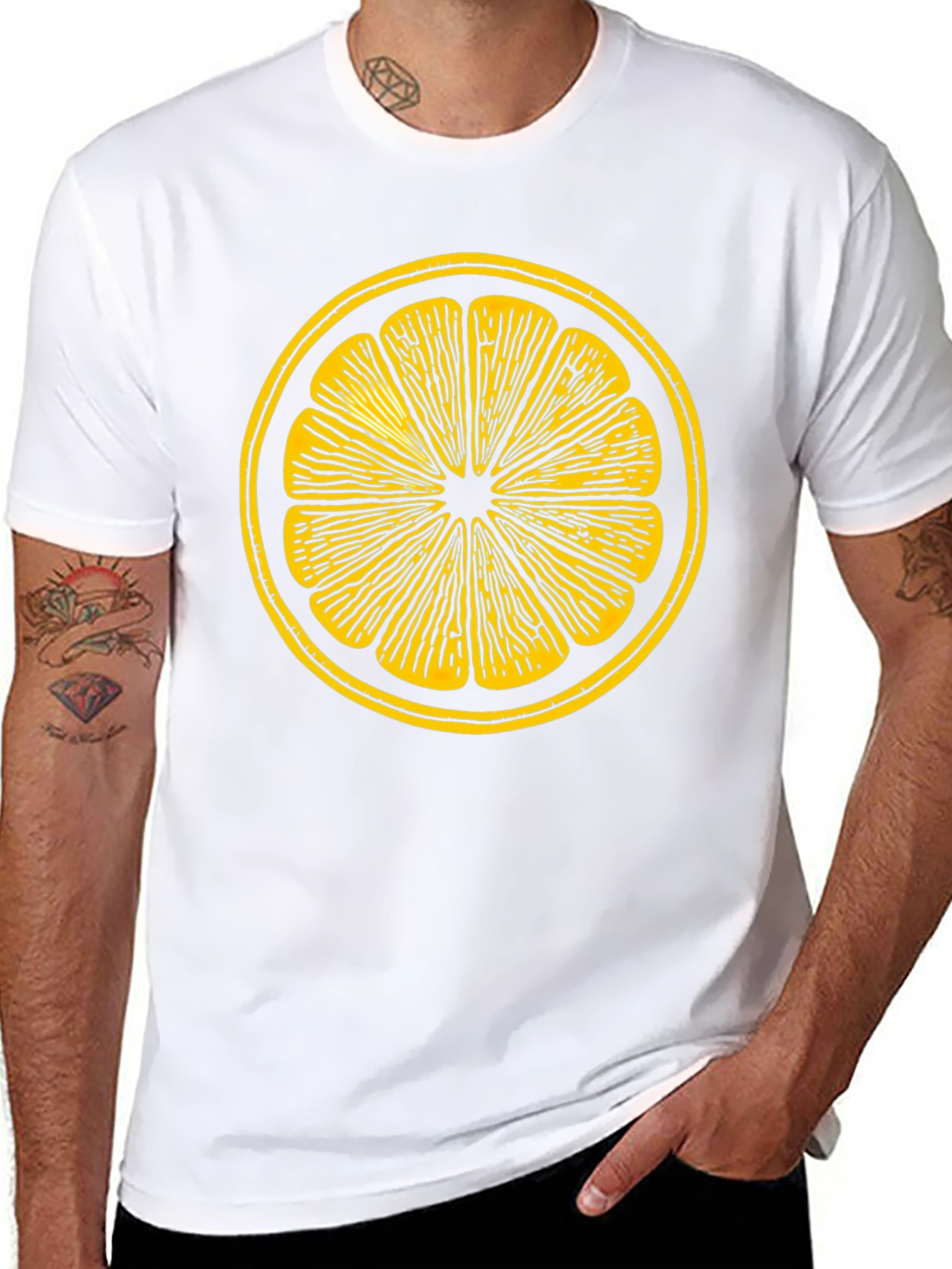 Citrus Slice Graphic Tee - Stylish Black T-Shirt