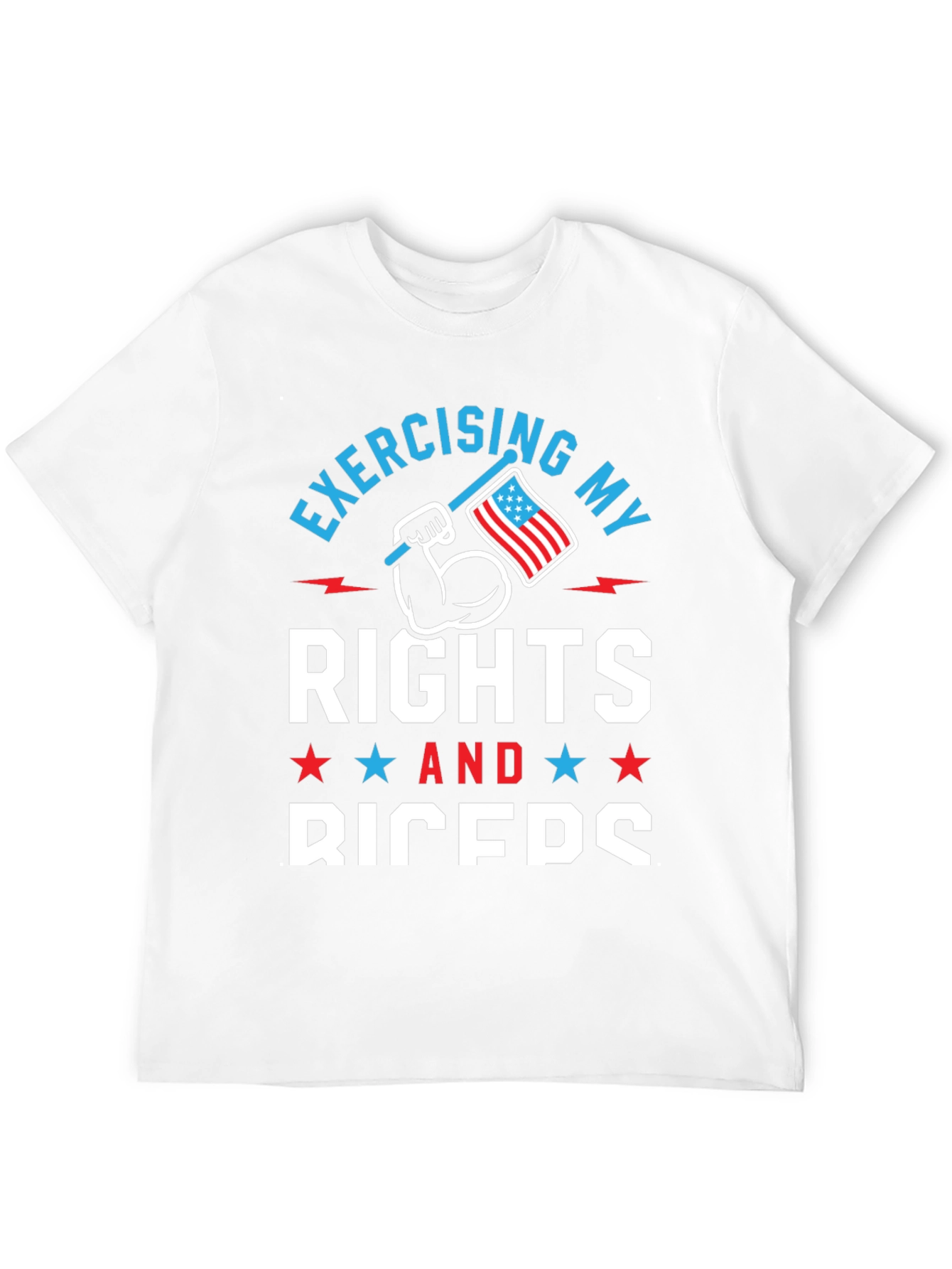 Exercising My Rights and Biceps T-Shirt Patriotic USA Flag