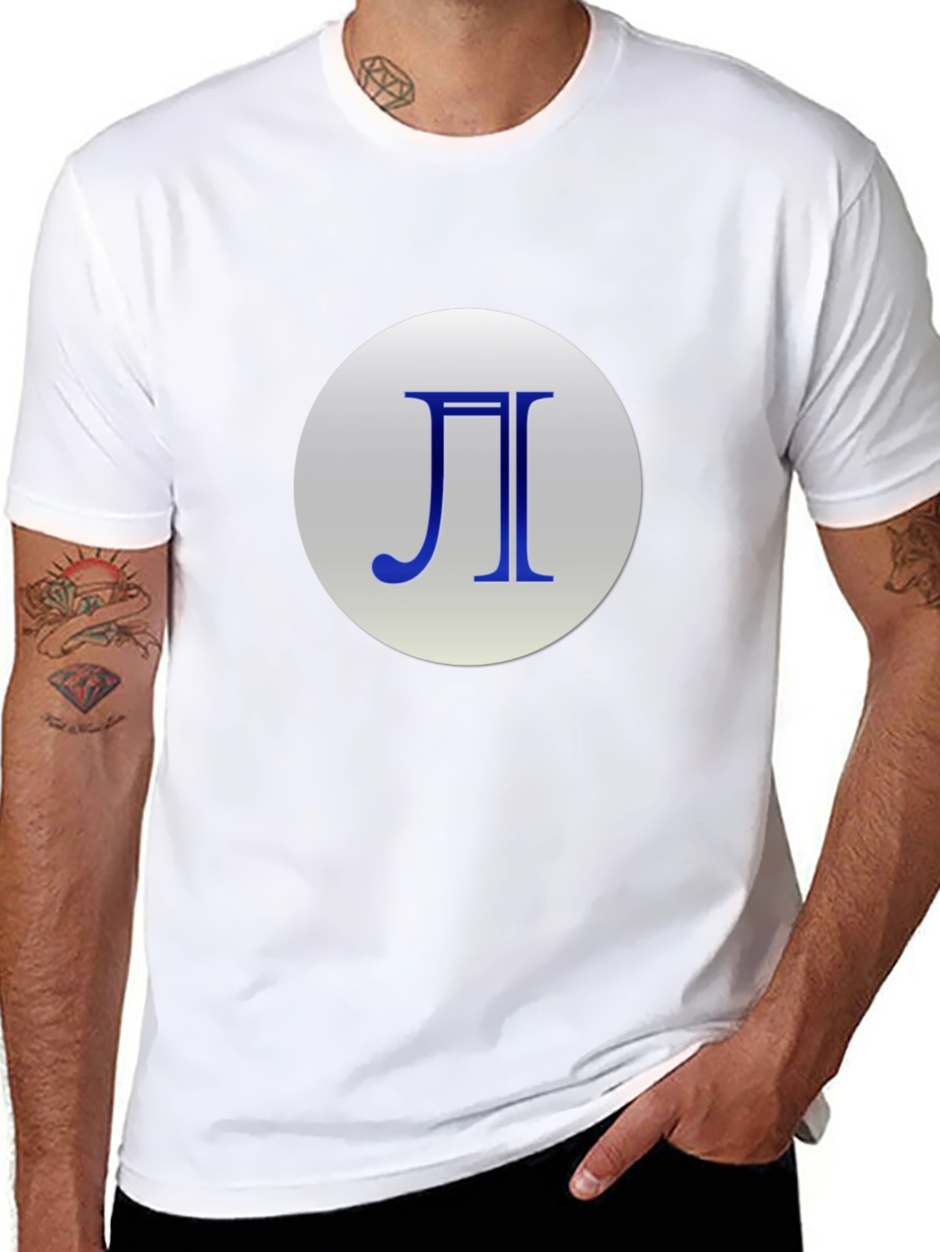 Geometric Symbol Graphic Tee - Stylish Black Cotton Blend