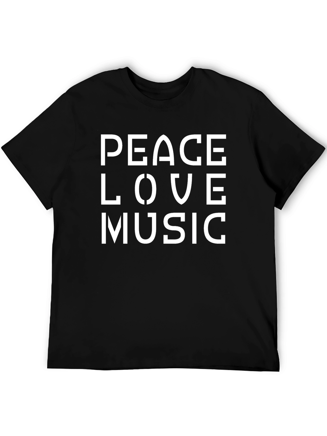 Peace Love Music Black Graphic Tee