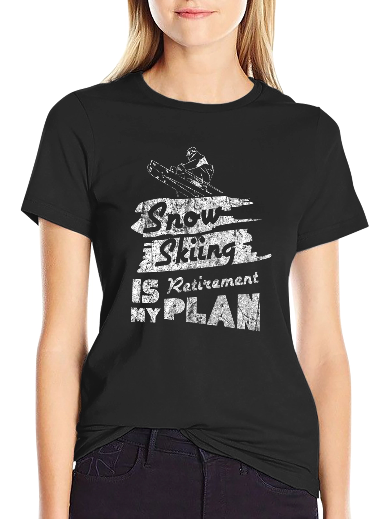 Snow Skiing Retirement Plan Graphic T-Shirt