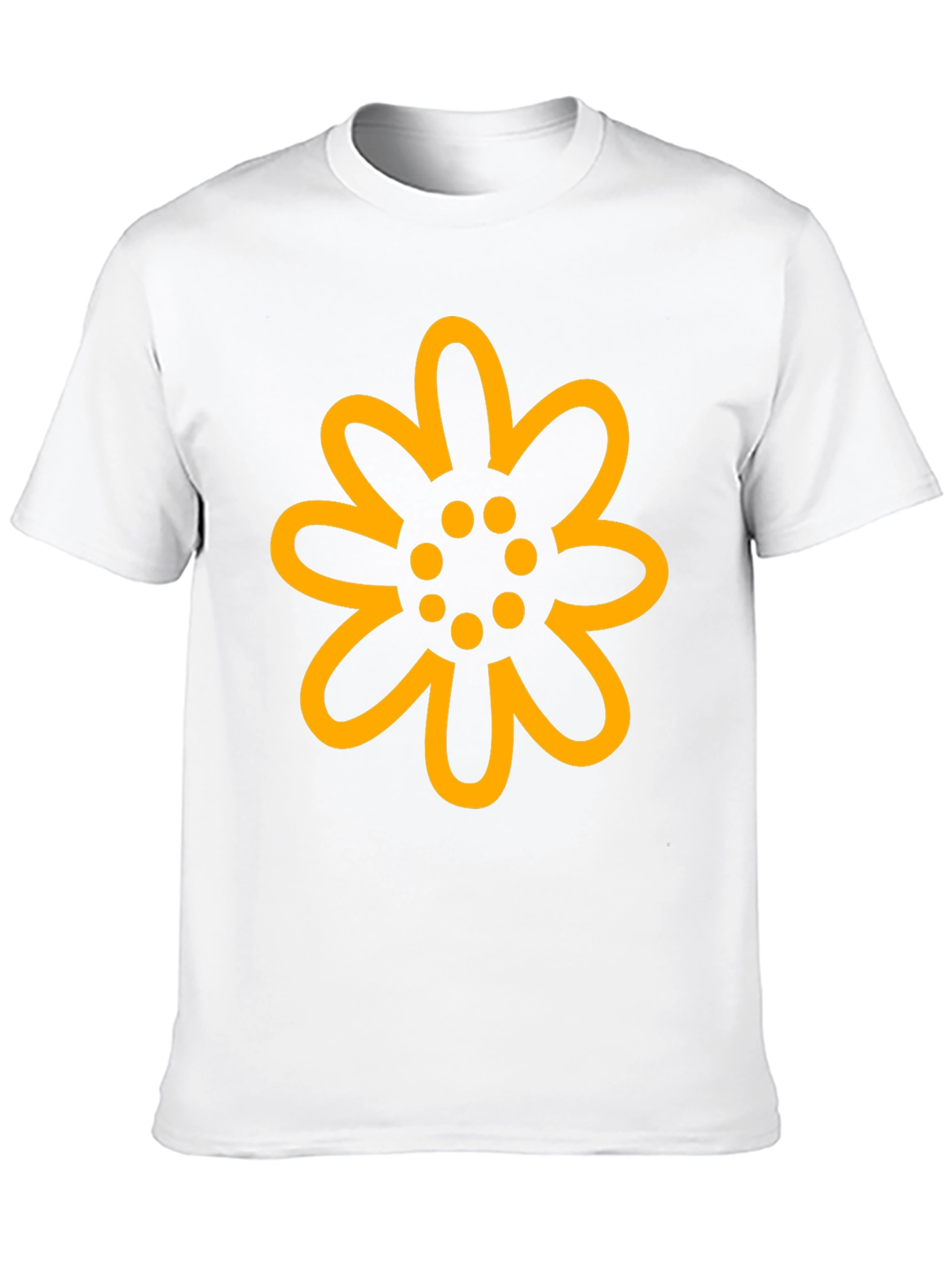 Black T-Shirt with Gold Floral Design