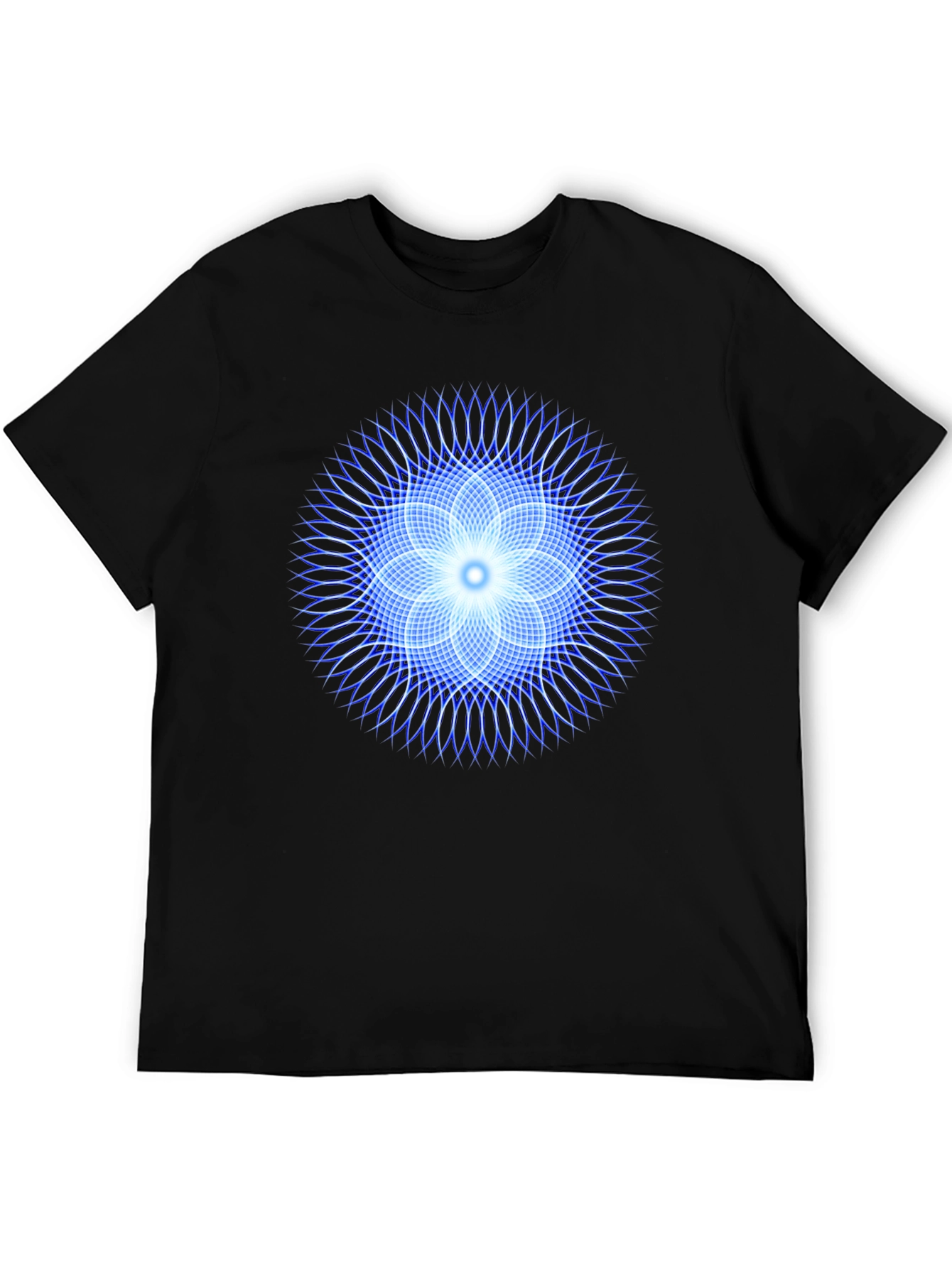 Geometric Flower T-Shirt - Black