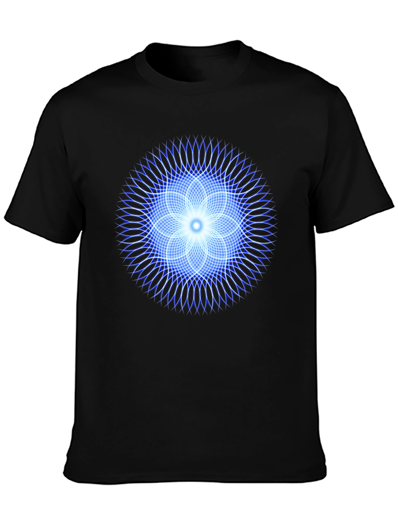 Geometric Flower T-Shirt - Black