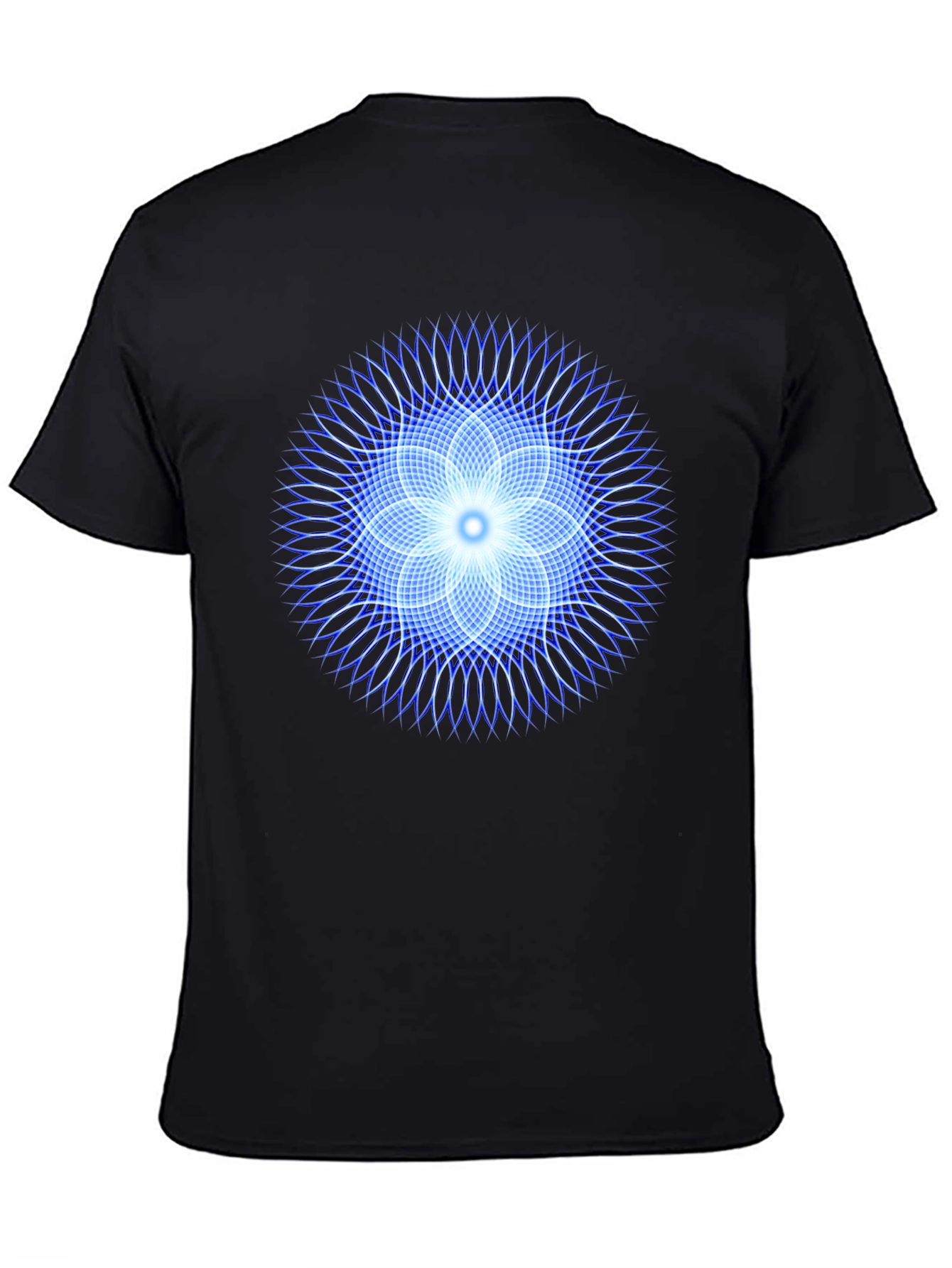 Geometric Flower T-Shirt - Black