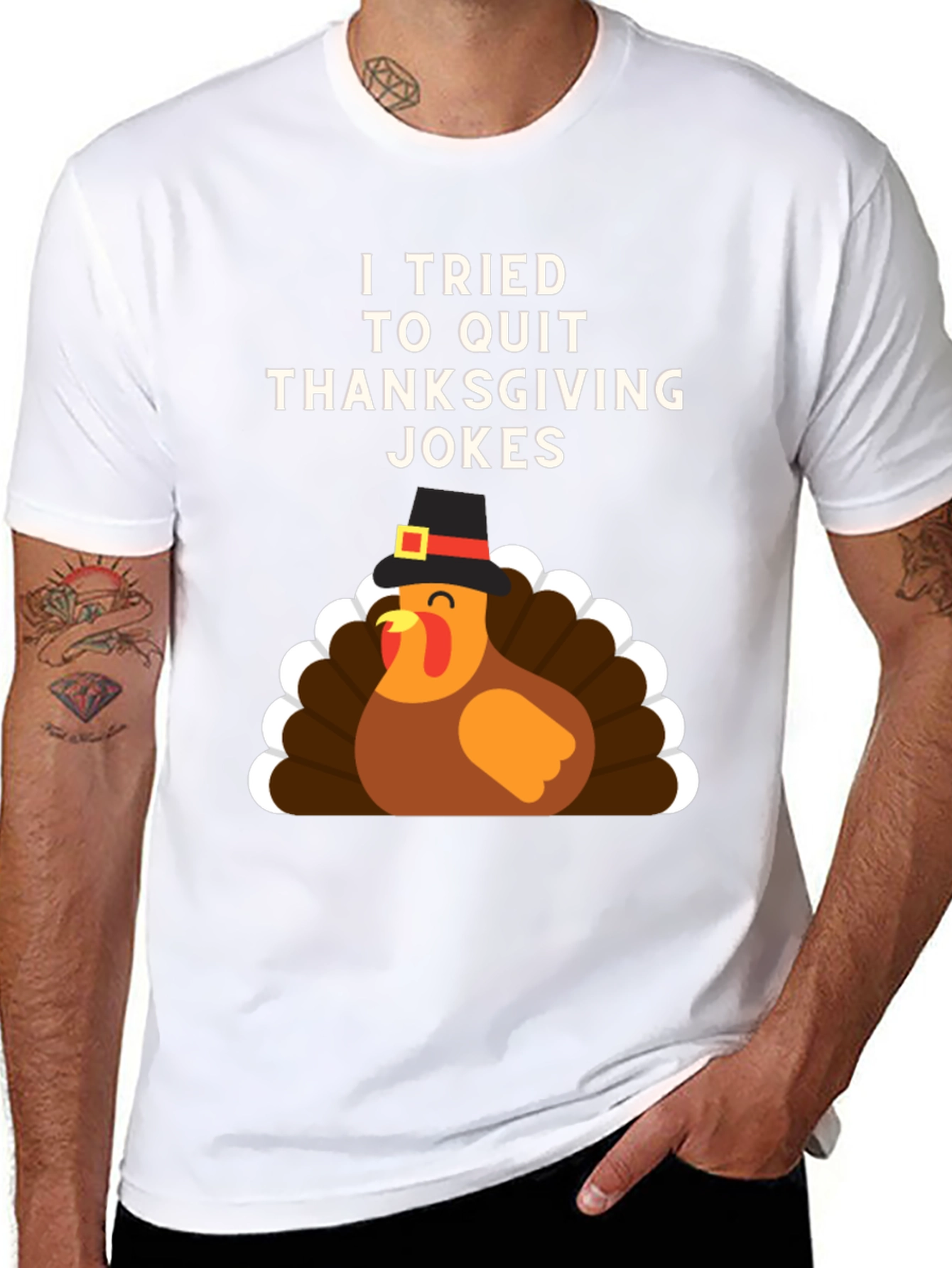 Funny Thanksgiving Jokes T-Shirt Turkey Pilgrim