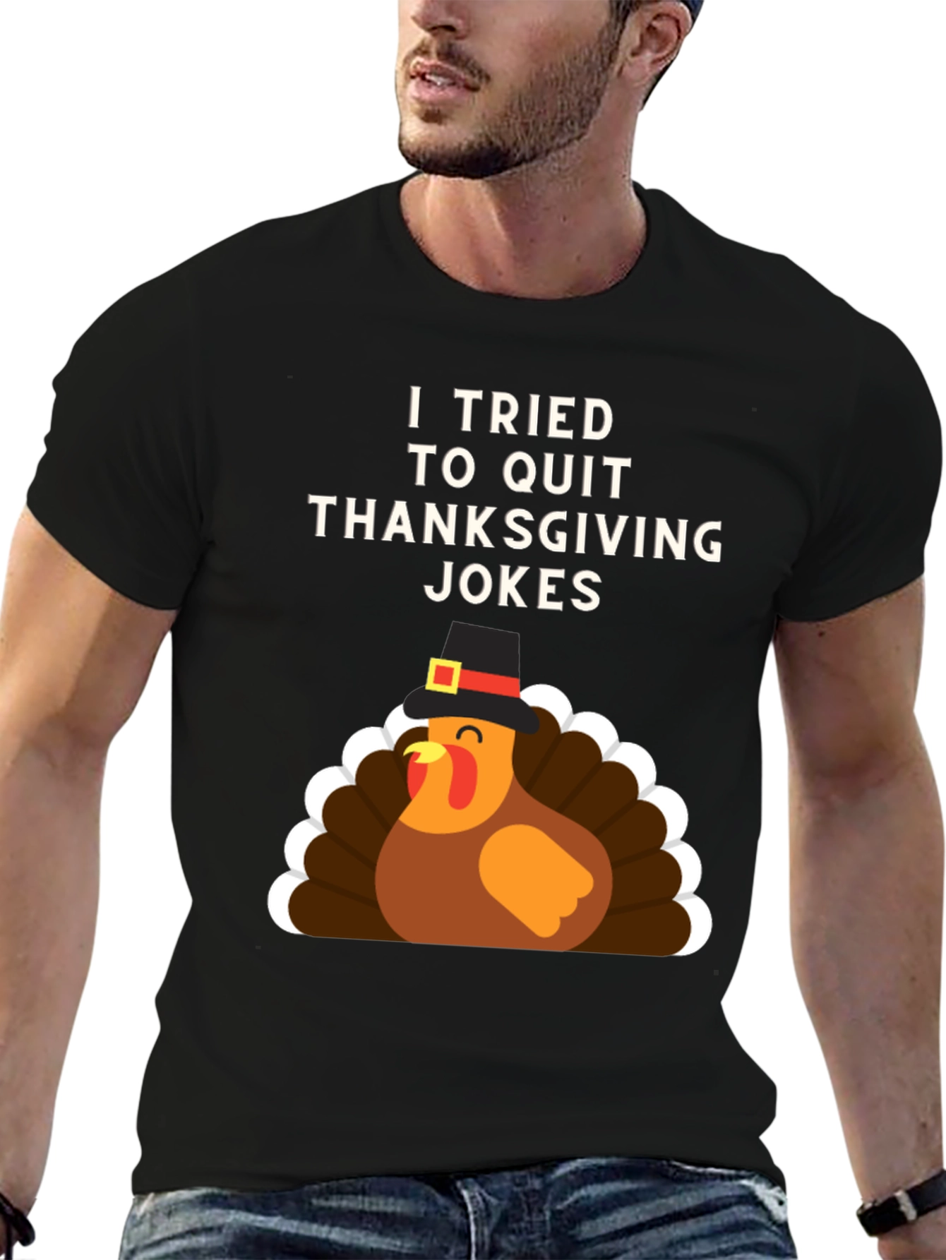 Funny Thanksgiving Jokes T-Shirt Turkey Pilgrim