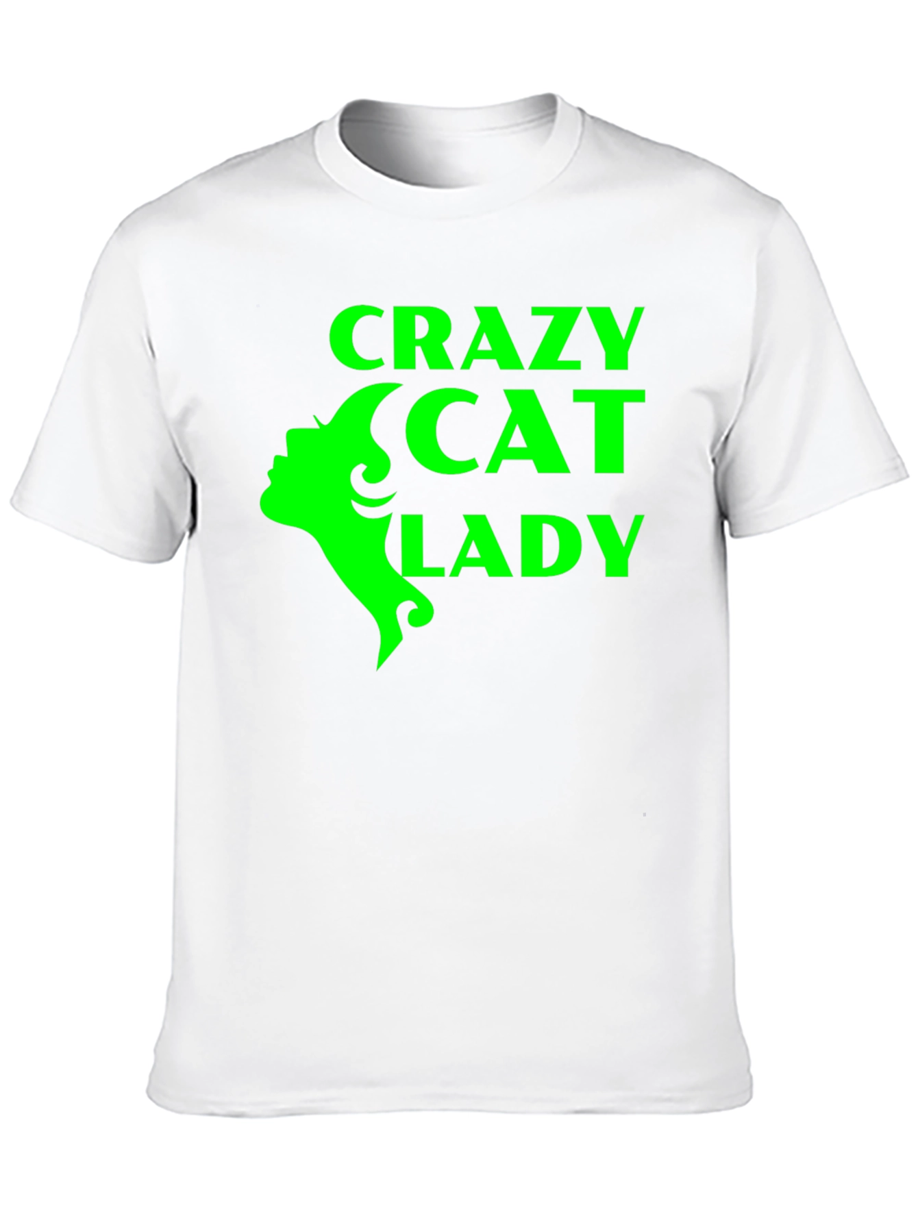 Crazy Cat Lady T-Shirt - Black with Green Graphic