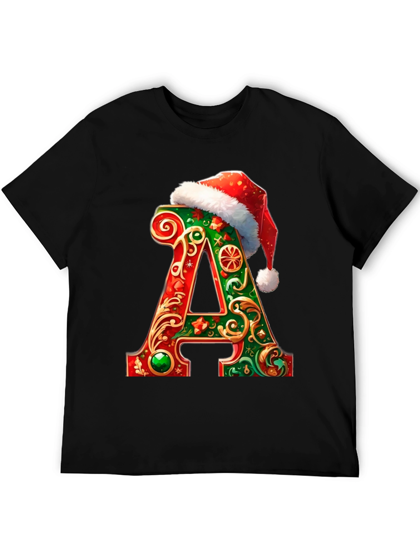 Festive Initial A Christmas T-Shirt