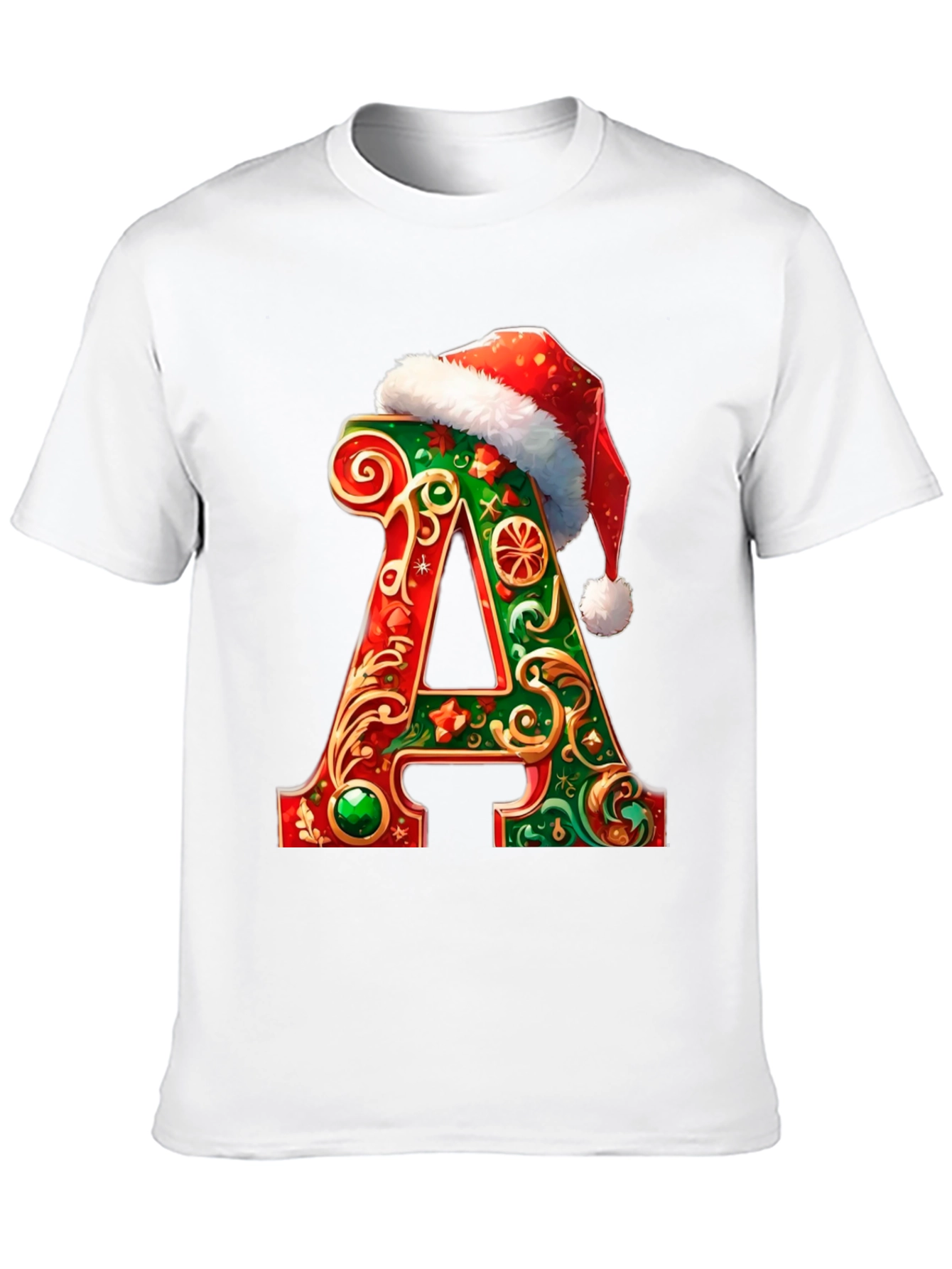 Festive Initial A Christmas T-Shirt