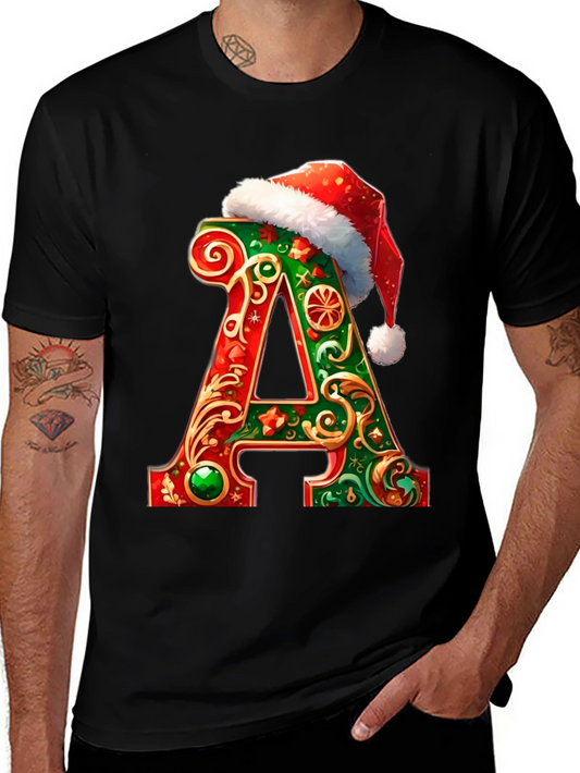 Festive Initial A Christmas T-Shirt