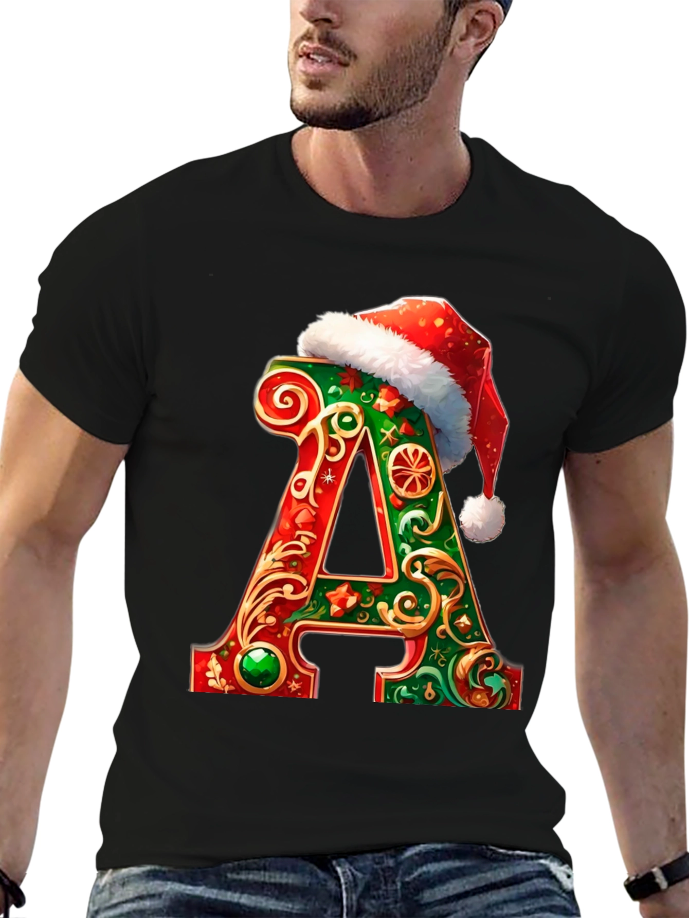Festive Initial A Christmas T-Shirt