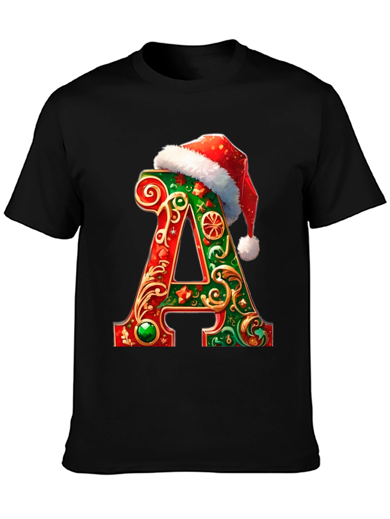 Festive Initial A Christmas T-Shirt