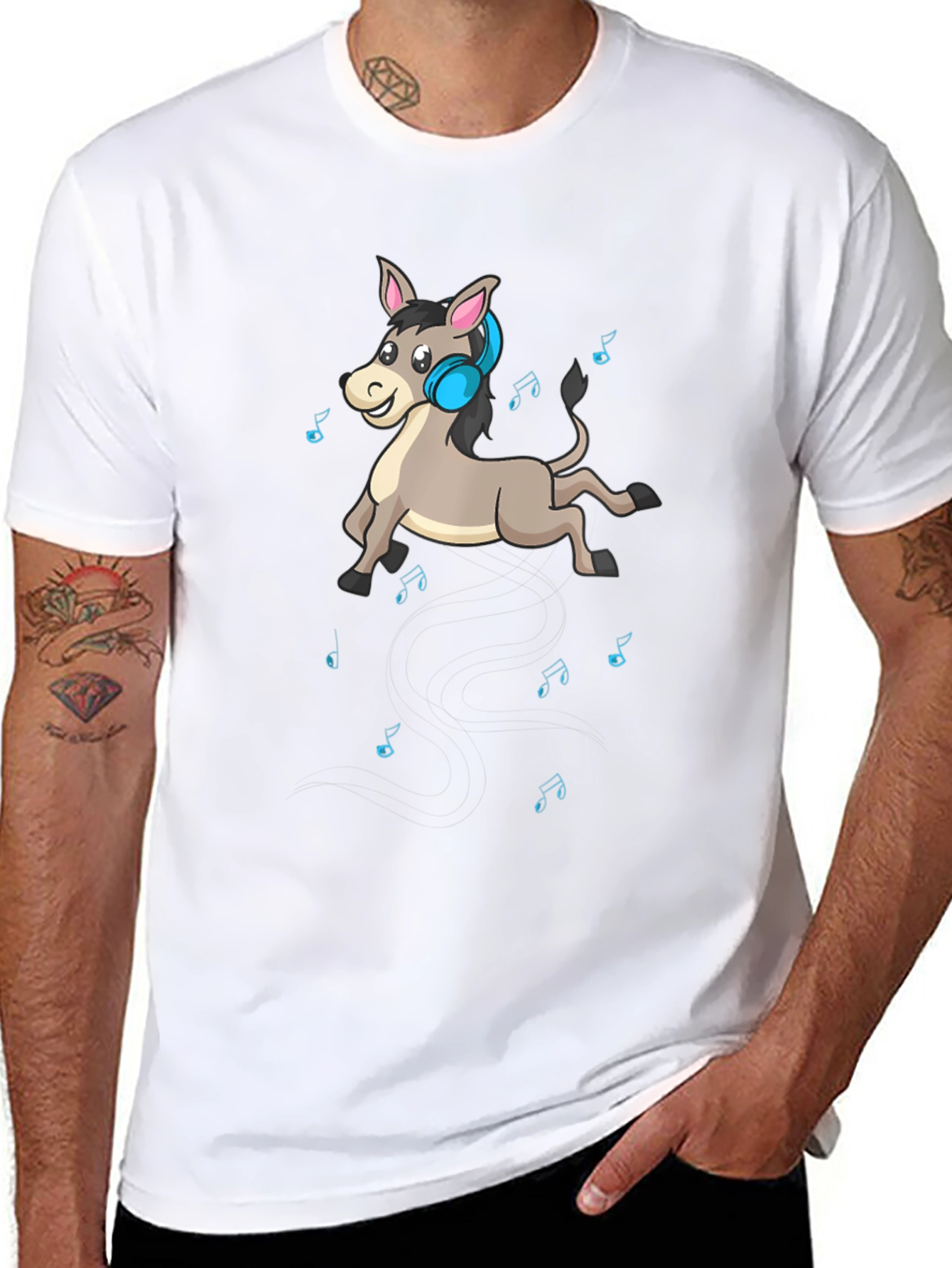 Musical Donkey T-Shirt - Black Graphic Tee