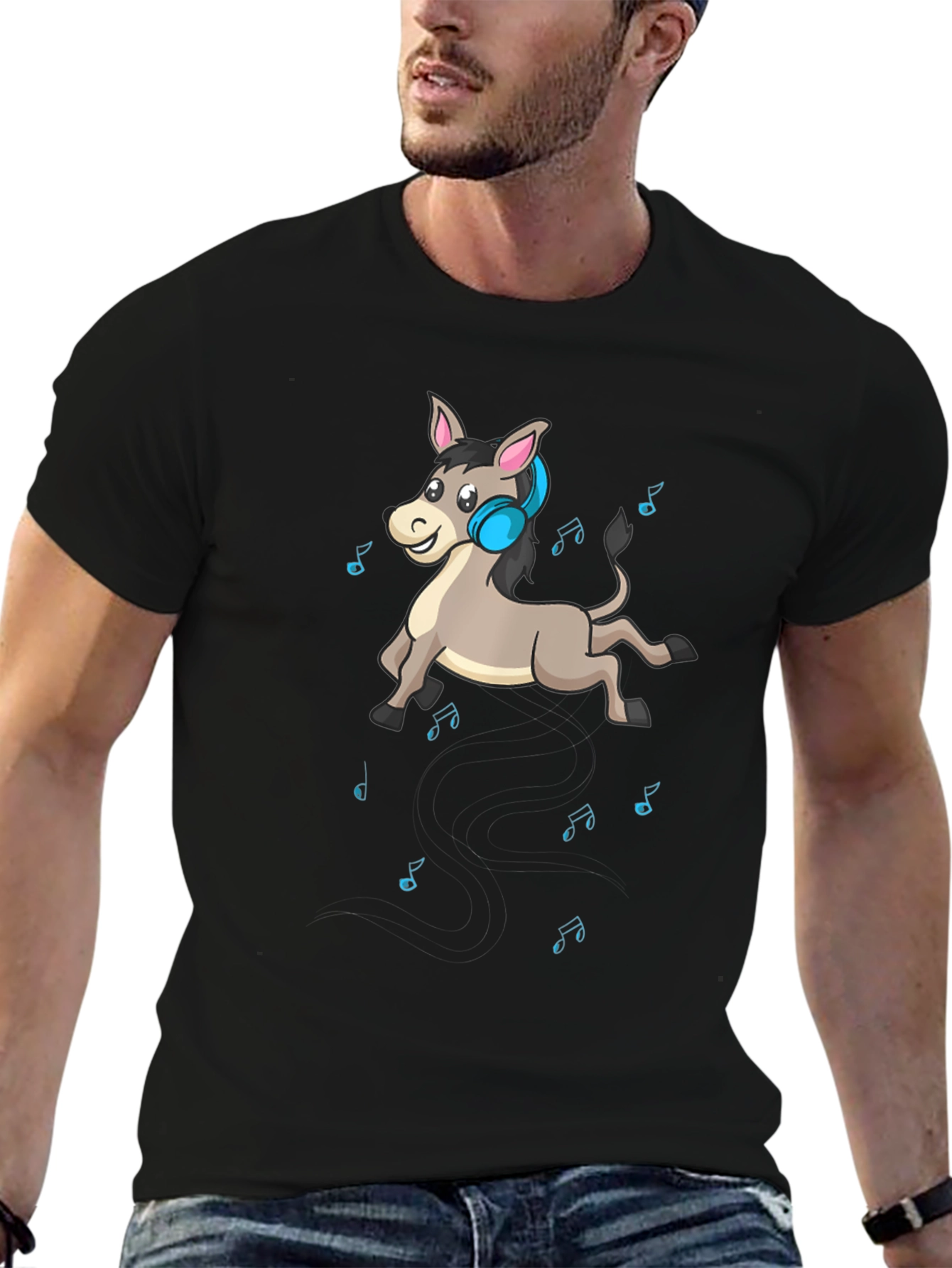 Musical Donkey T-Shirt - Black Graphic Tee