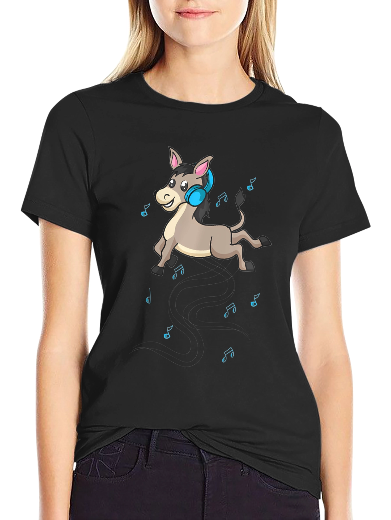 Musical Donkey T-Shirt - Black Graphic Tee