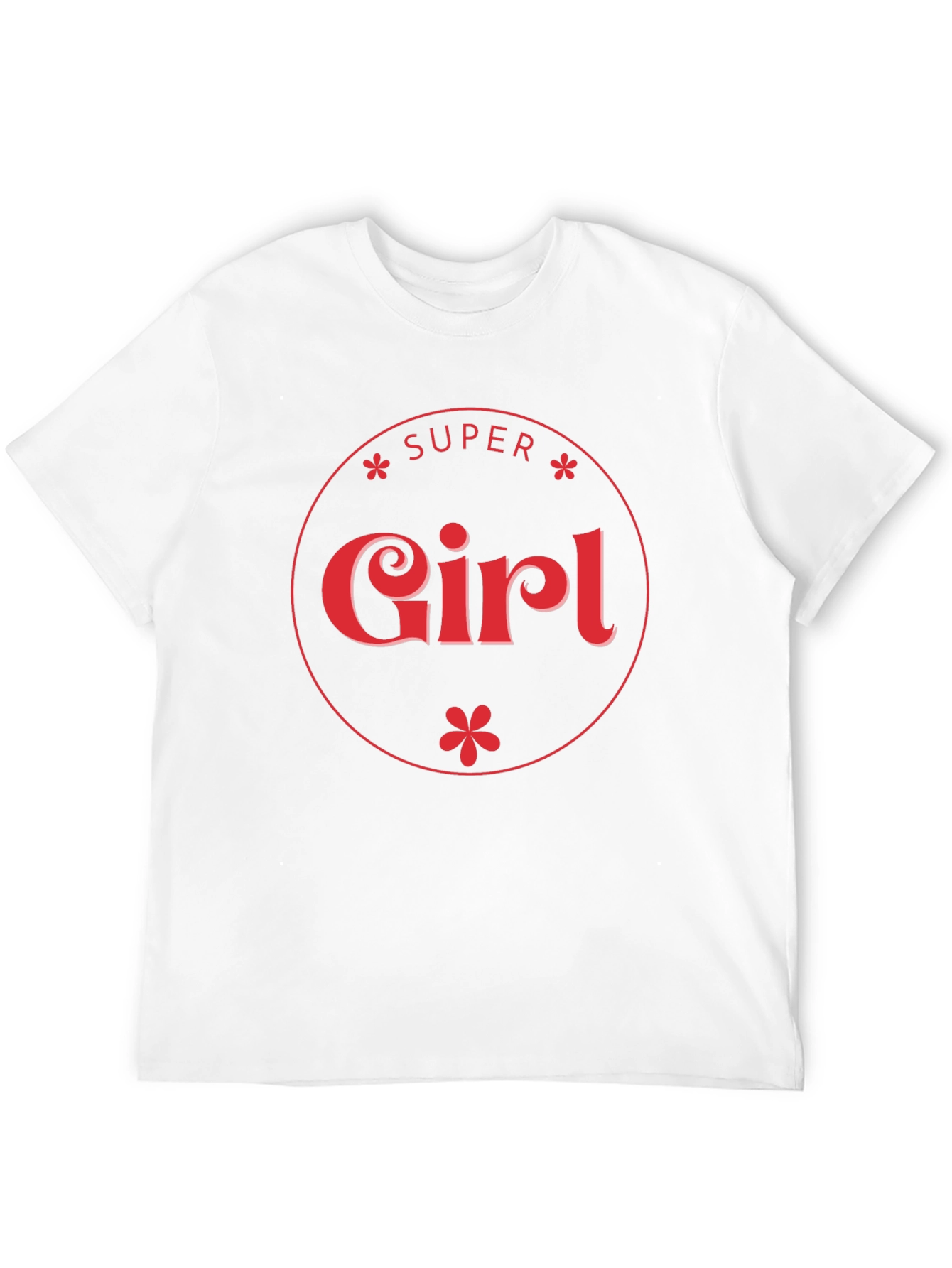 Super Girl Graphic Print Black T-Shirt