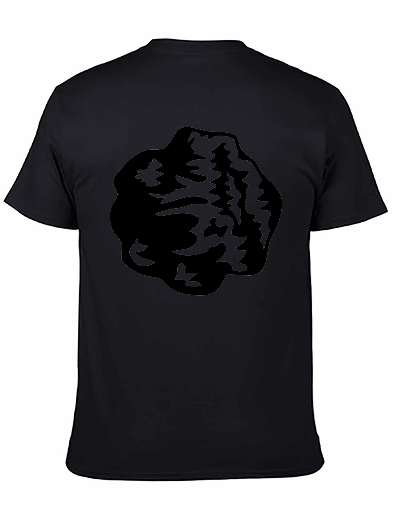 Black Graphic Tee - Abstract Blob Design
