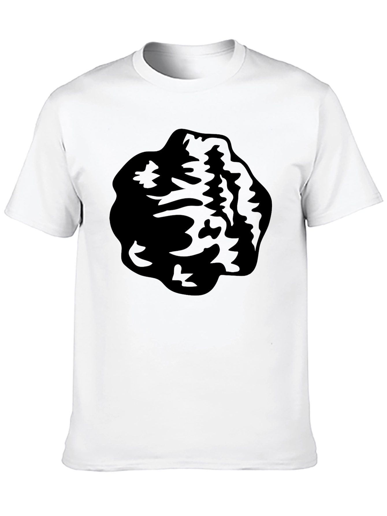 Black Graphic Tee - Abstract Blob Design