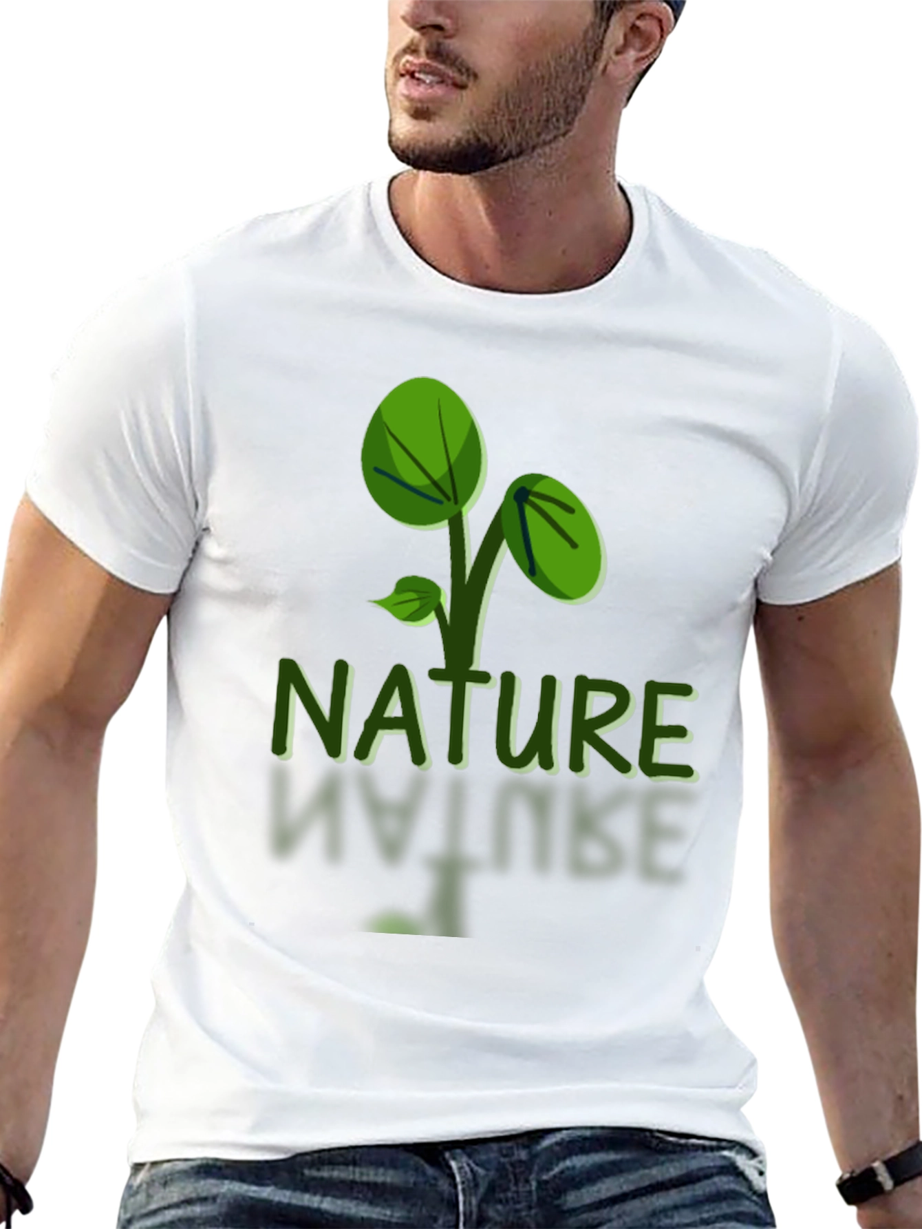Nature Graphic Tee - Black Soft Fabric  Eco-Friendly