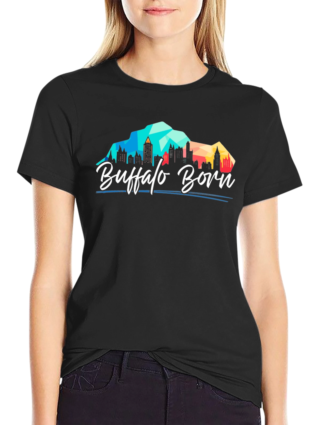 Buffalo Born Graphic Tee - Black Cotton T-Shirt
