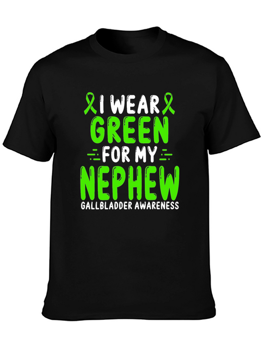 Gallbladder Awareness Green Ribbon T-Shirt for Nephew