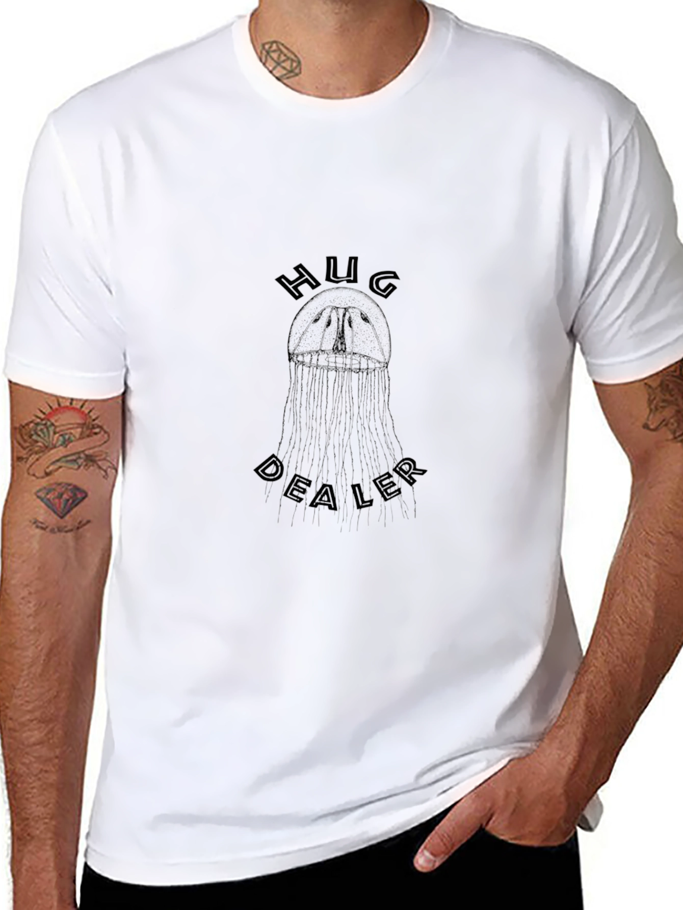 Hug Dealer Black Graphic Tee
