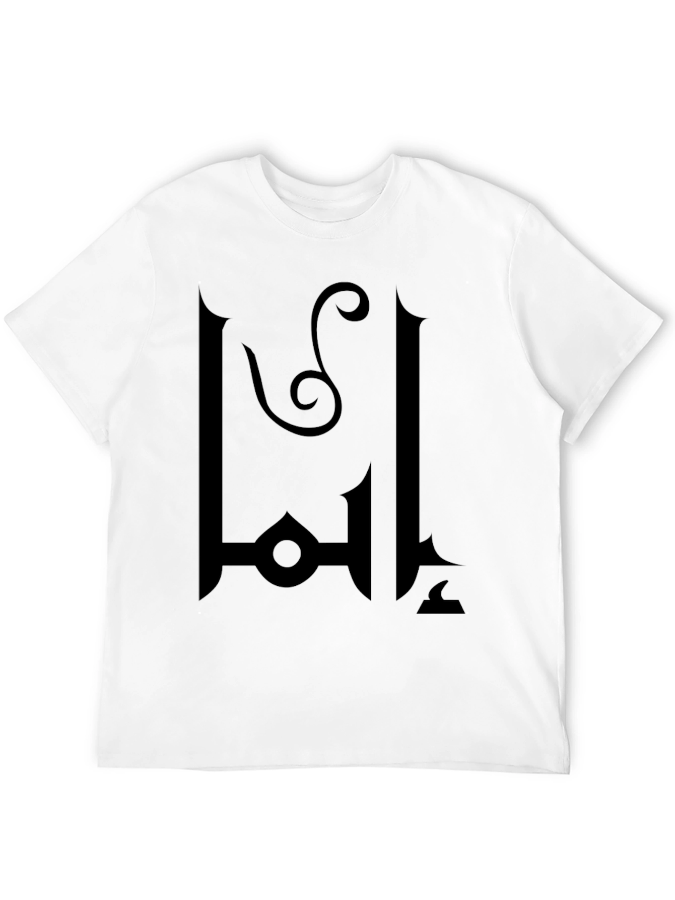 Black T-Shirt with Abstract Emblem