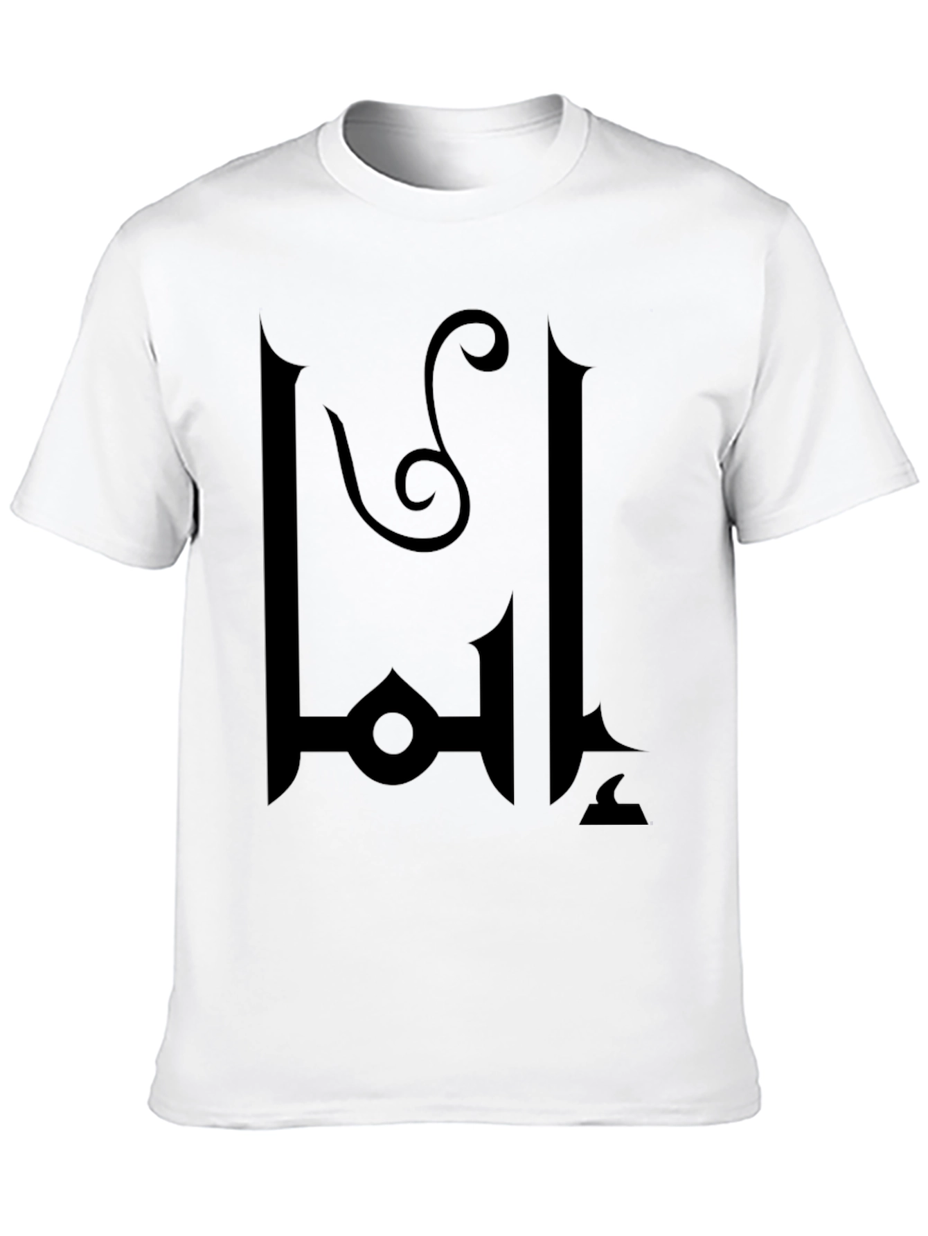 Black T-Shirt with Abstract Emblem
