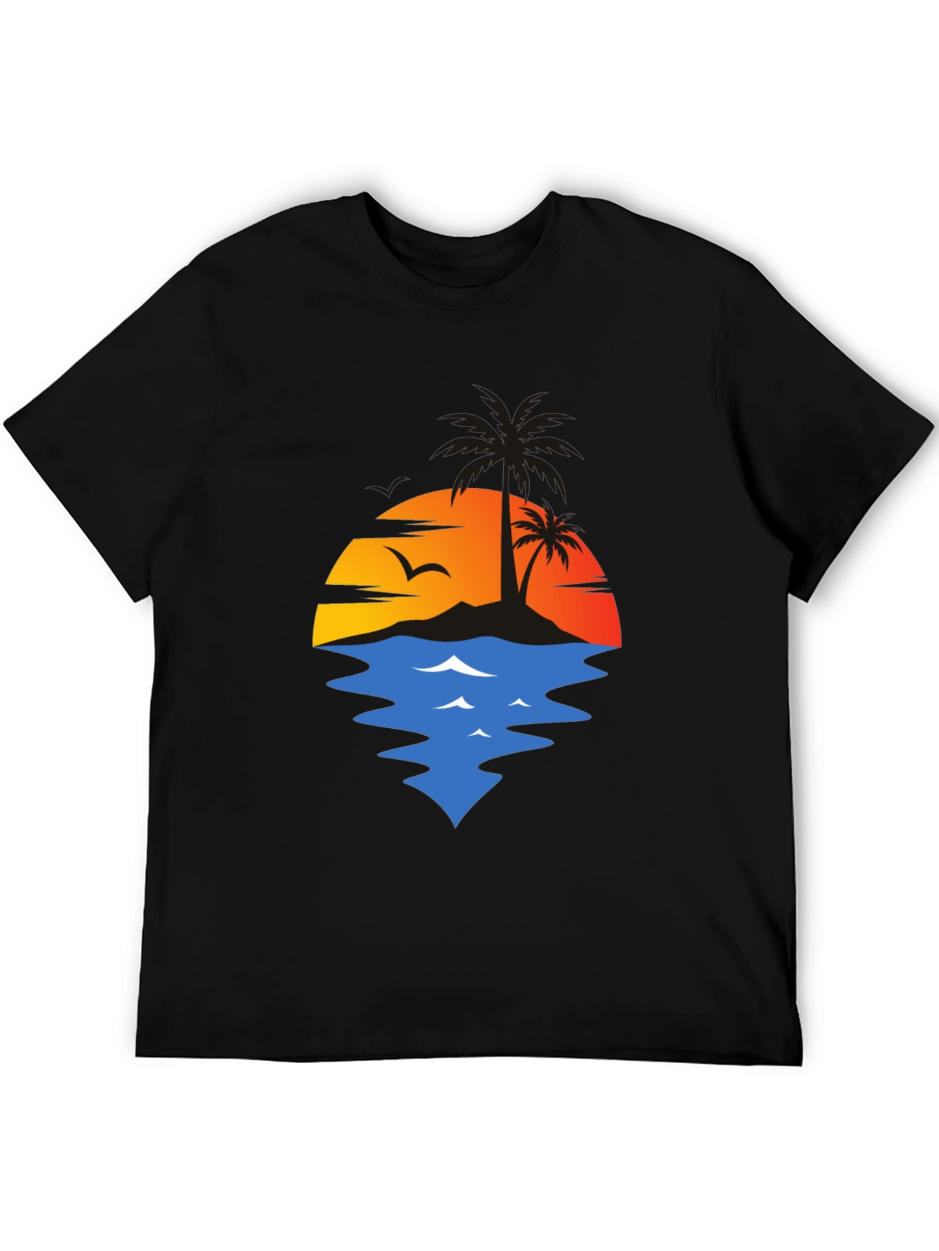 Sunset Palm Tree Graphic T-Shirt - Casual Comfort