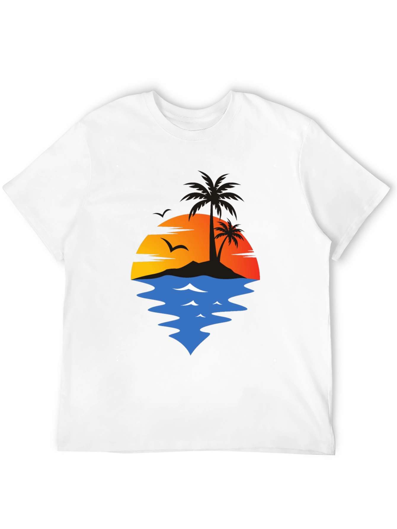 Sunset Palm Tree Graphic T-Shirt - Casual Comfort