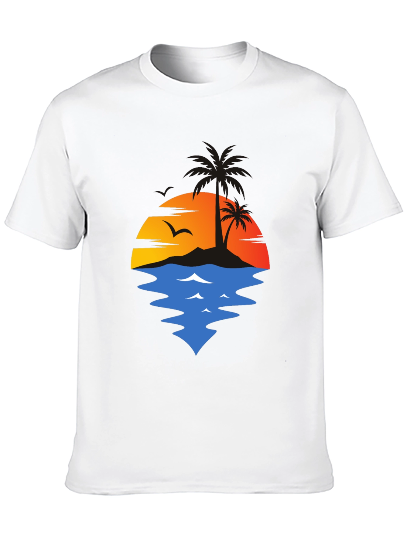 Sunset Palm Tree Graphic T-Shirt - Casual Comfort