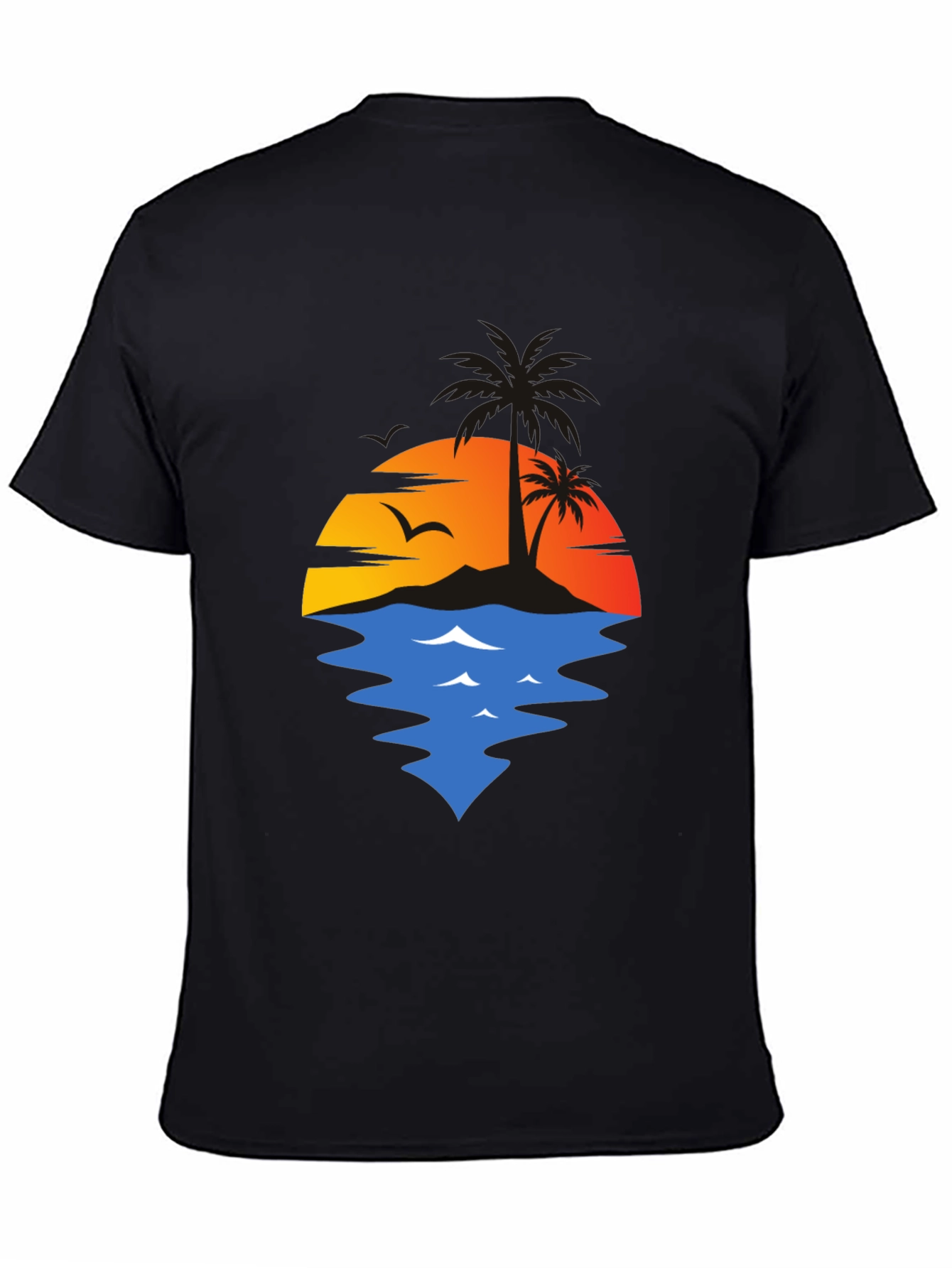 Sunset Palm Tree Graphic T-Shirt - Casual Comfort