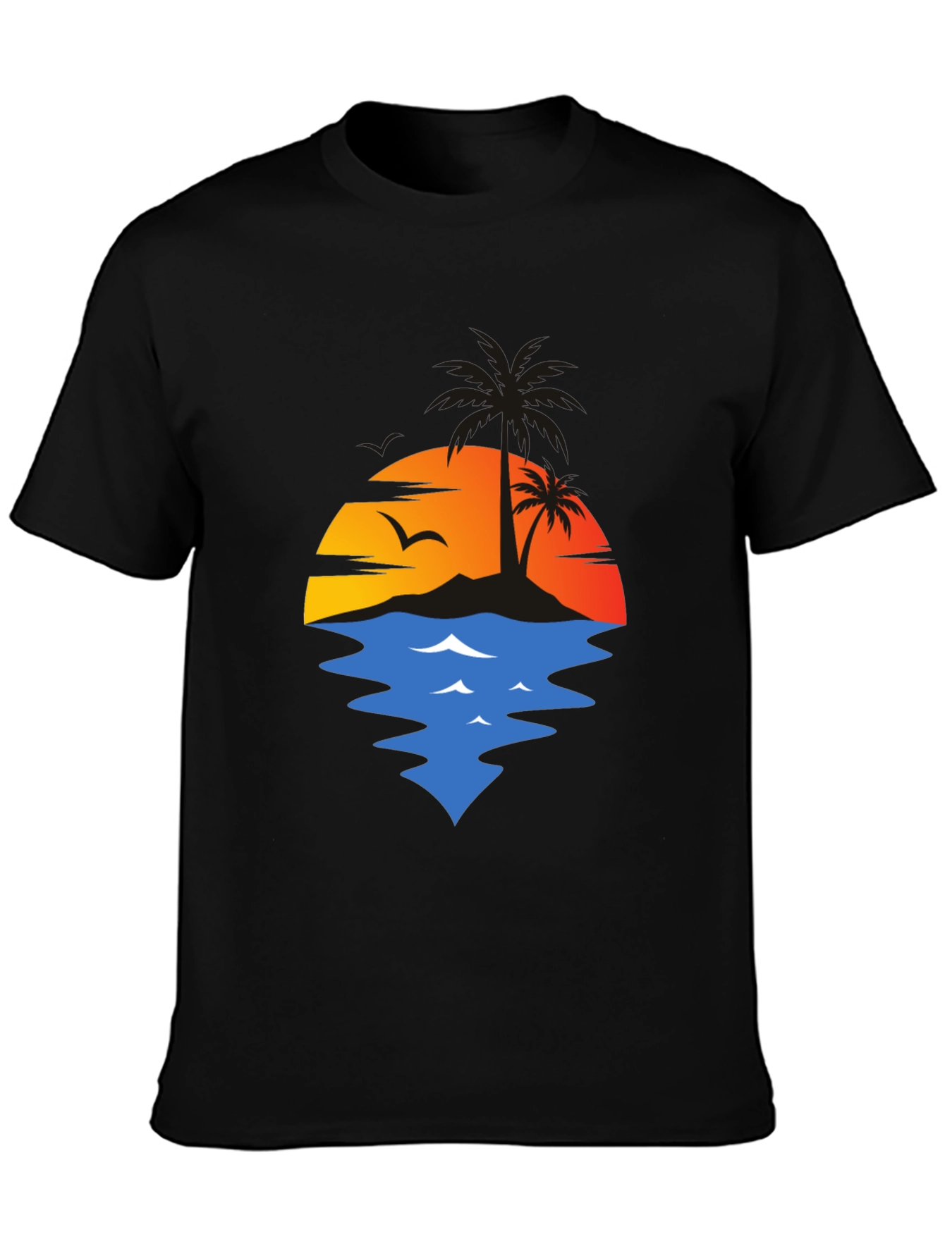 Sunset Palm Tree Graphic T-Shirt - Casual Comfort