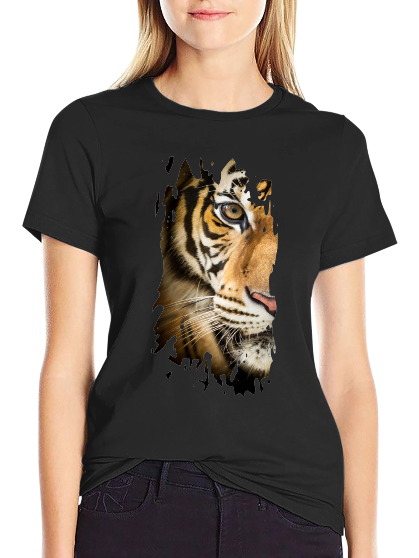 Tiger Graphic T-Shirt - Mens Black Tee