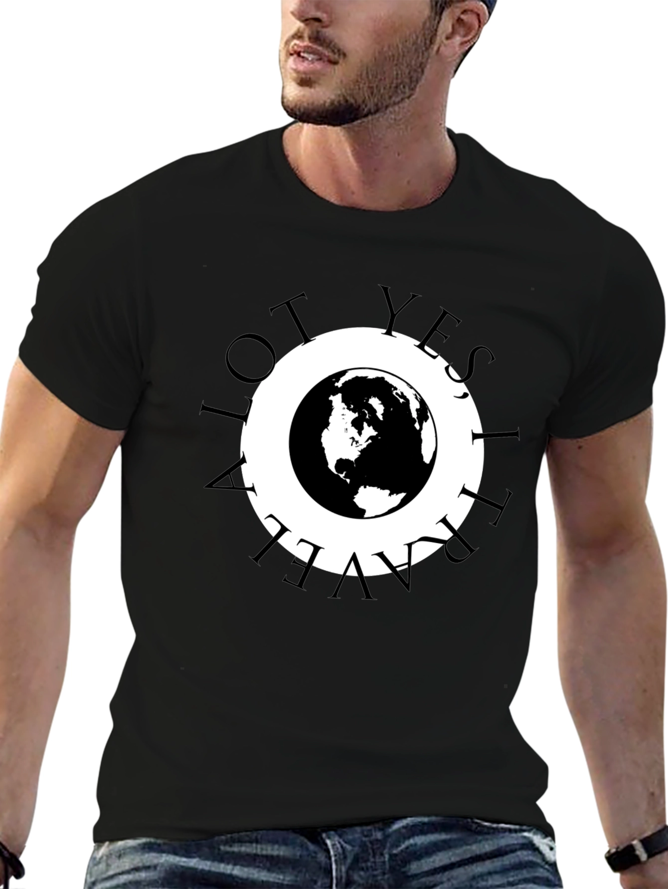 Global Traveler Tee - Black Graphic T-Shirt