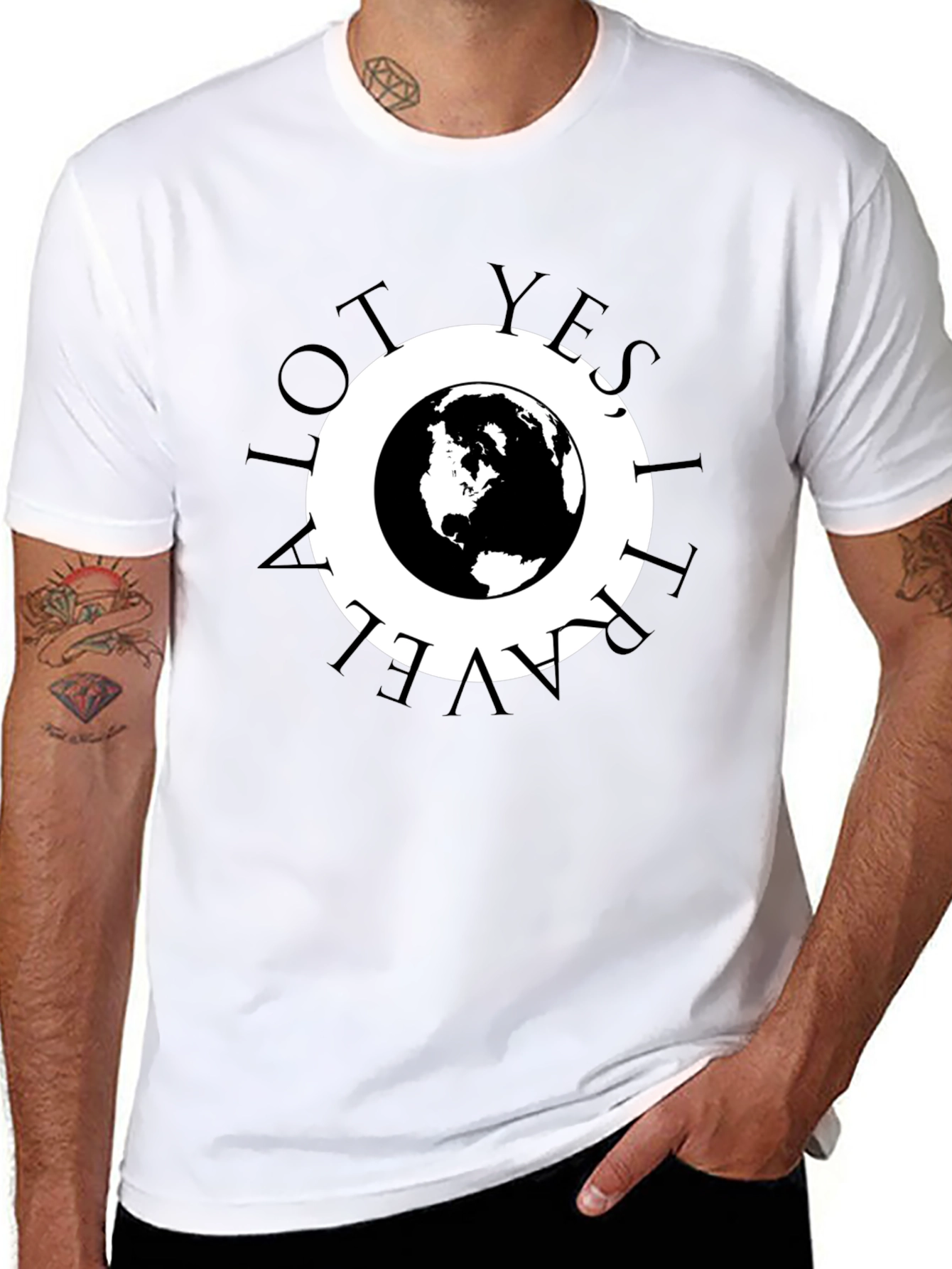 Global Traveler Tee - Black Graphic T-Shirt